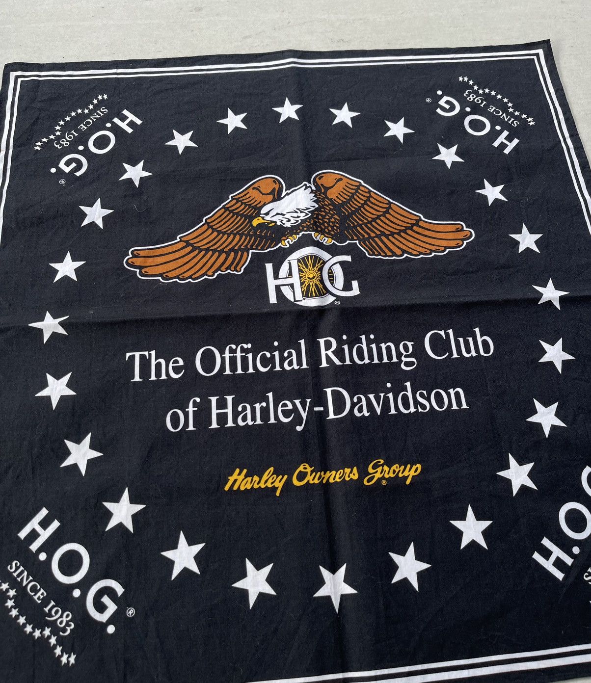 Harley Davidson 🔥VINTAGE HARLEY DAVIDSON HOG OFFICIAL RIDING CLUB BANDANA Size ONE SIZE - 5 Thumbnail