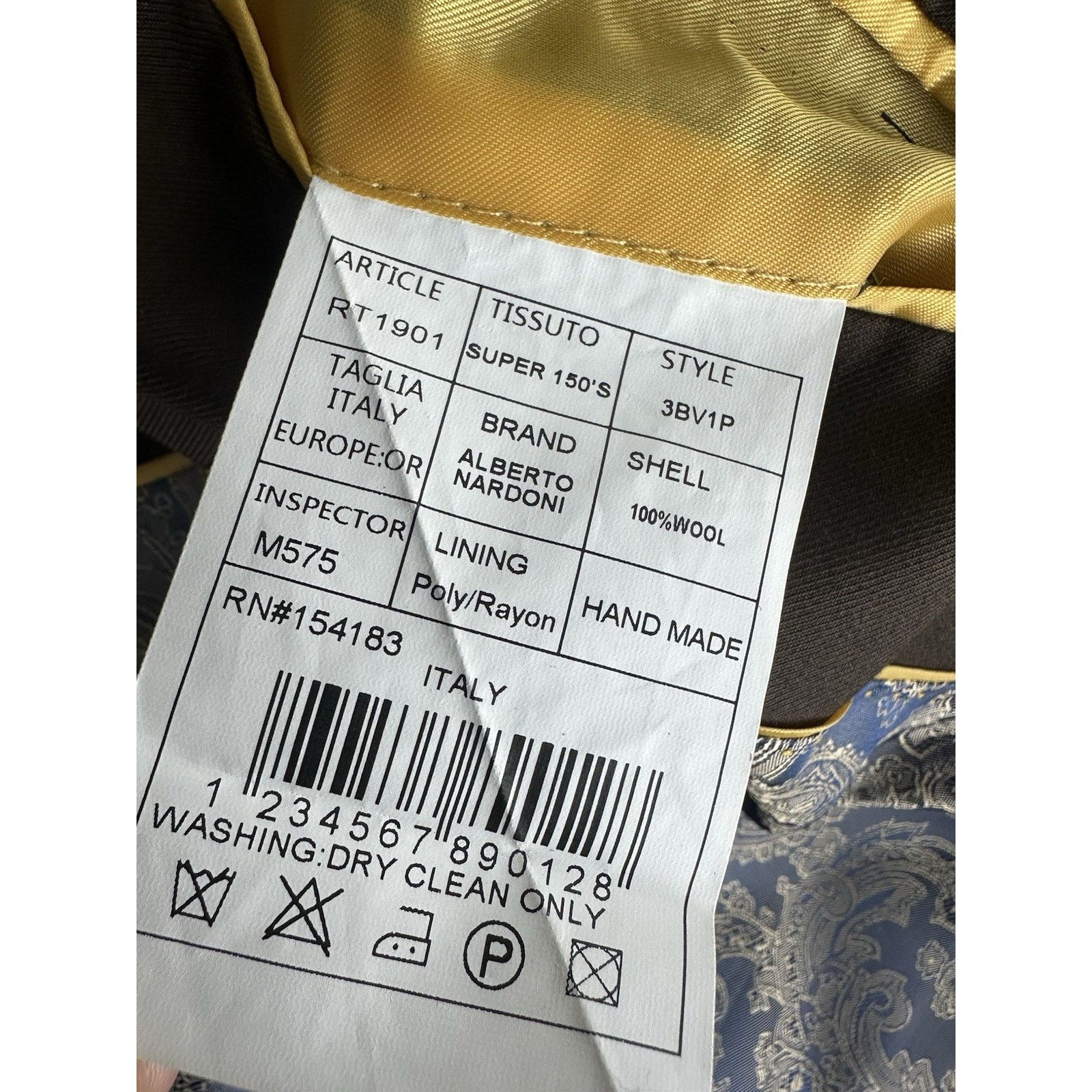 Other Alberto Nardoni collection brown Wool blazer Super 150’s Size 46R - 9 Thumbnail