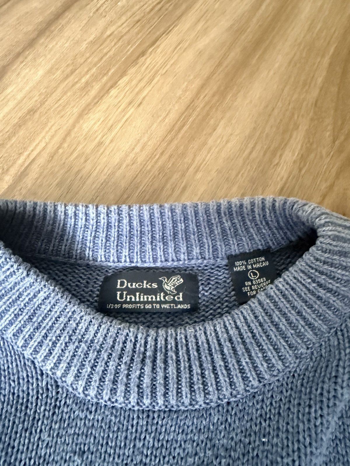 Other Ducks Unlimited Sweater Blue Cotton Knit Crewneck Large Size US L / EU 52-54 / 3 - 3 Thumbnail