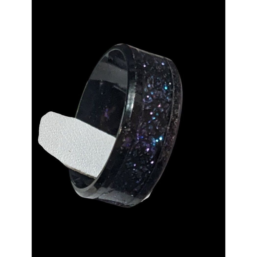 Other Gothic Black Stainless Steel Blue And Purple Glitter Inlay R Size ONE SIZE - 1 Thumbnail