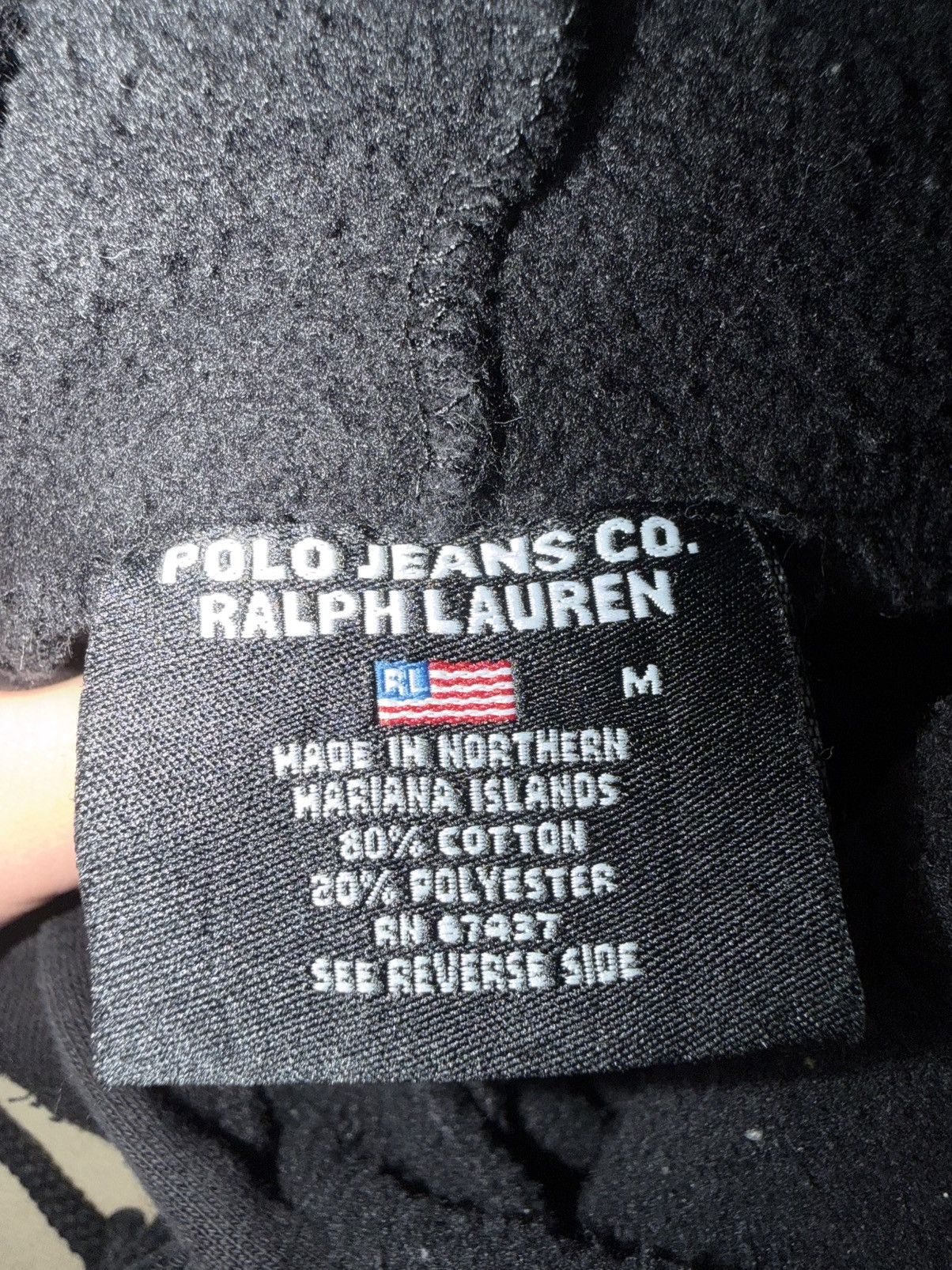 Polo Ralph Lauren Vintage 90s Polo Jeans Co Black Pullover Hoodie Black Size US L / EU 52-54 / 3 - 4 Thumbnail