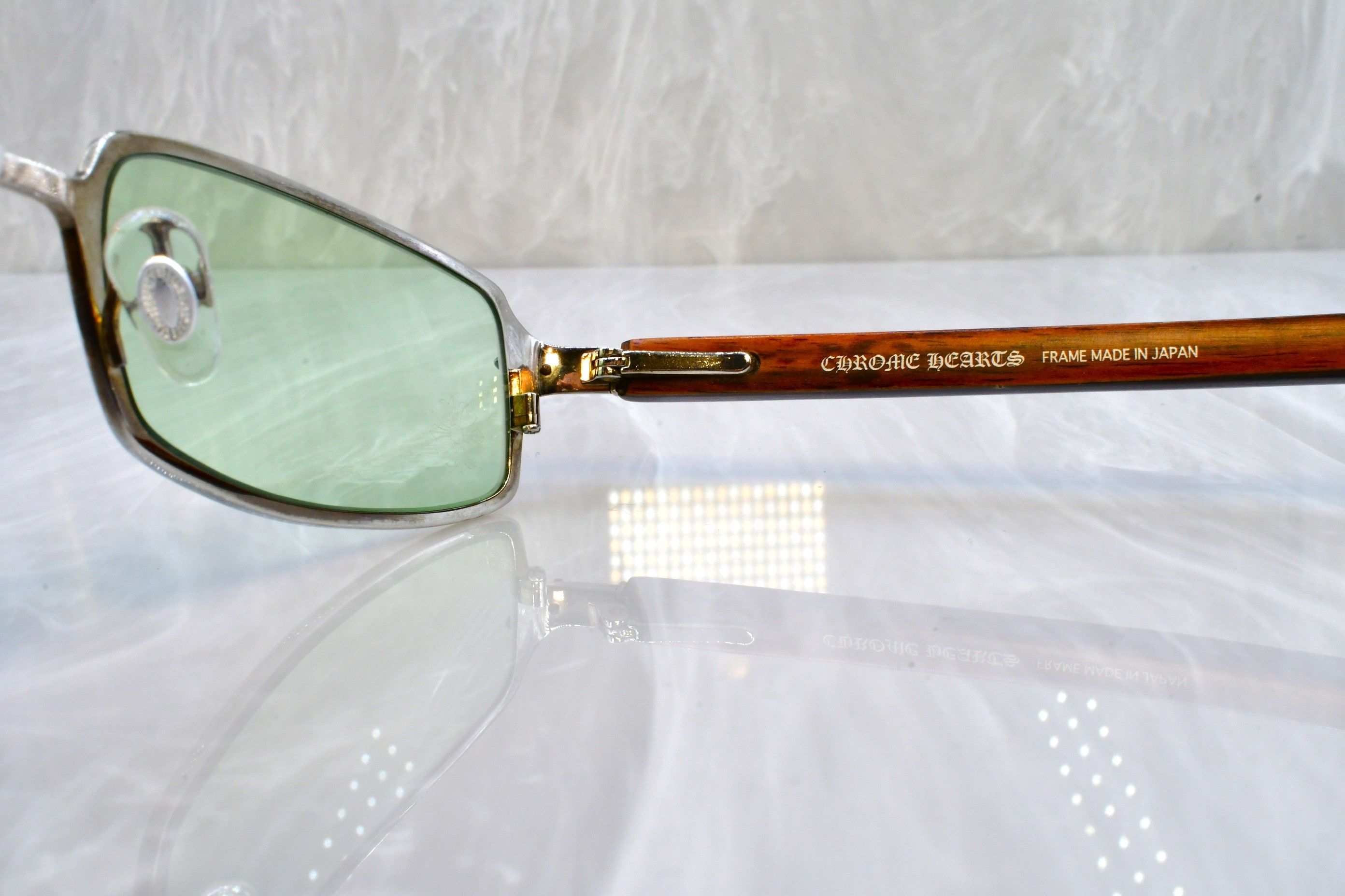 Chrome Hearts Chrome Hearts Web Rare vintage sunglasses 55/15 wood Size ONE SIZE - 3 Thumbnail