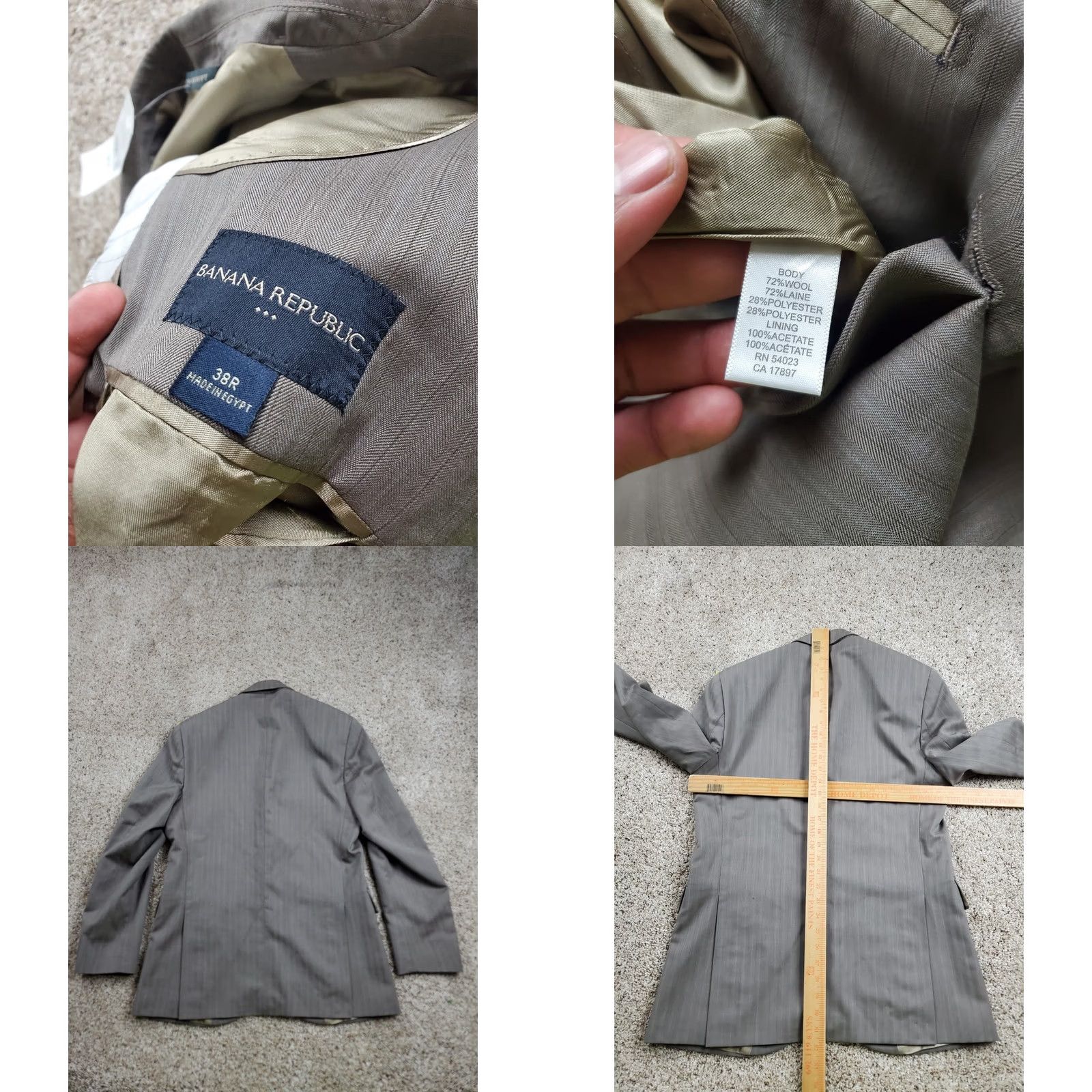 Banana Republic VINTAGE Banana Republic Blazer Jacket Mens Gray 2 Button NWT Size 38R Size 38R - 8 Thumbnail