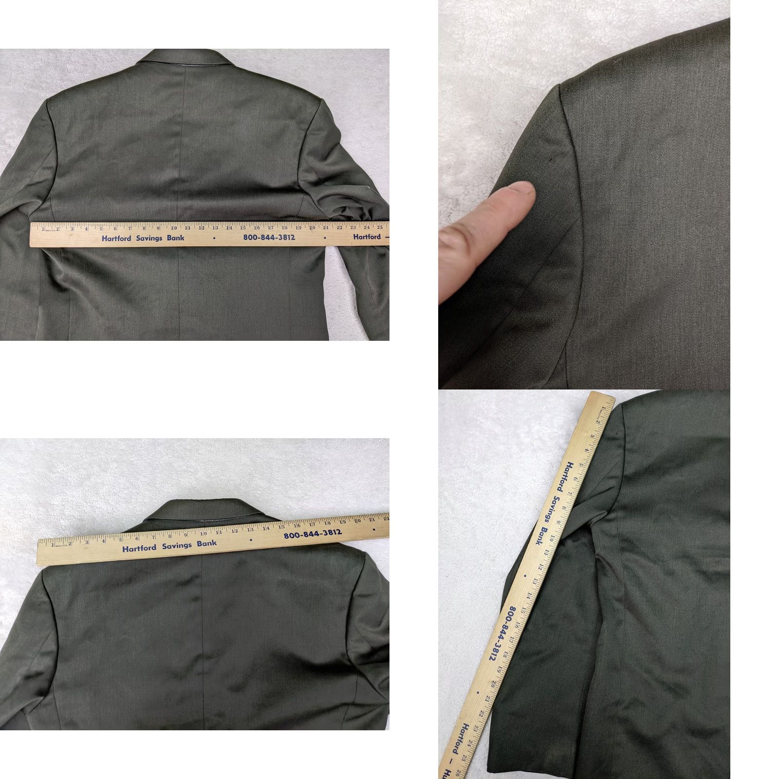 Burton Burton Blazer Jacket Mens 38L Gray Wool Blend Double-Breasted 4-Button Peak Lapel Shirt Coat Coat? Size 38R - 9 Thumbnail