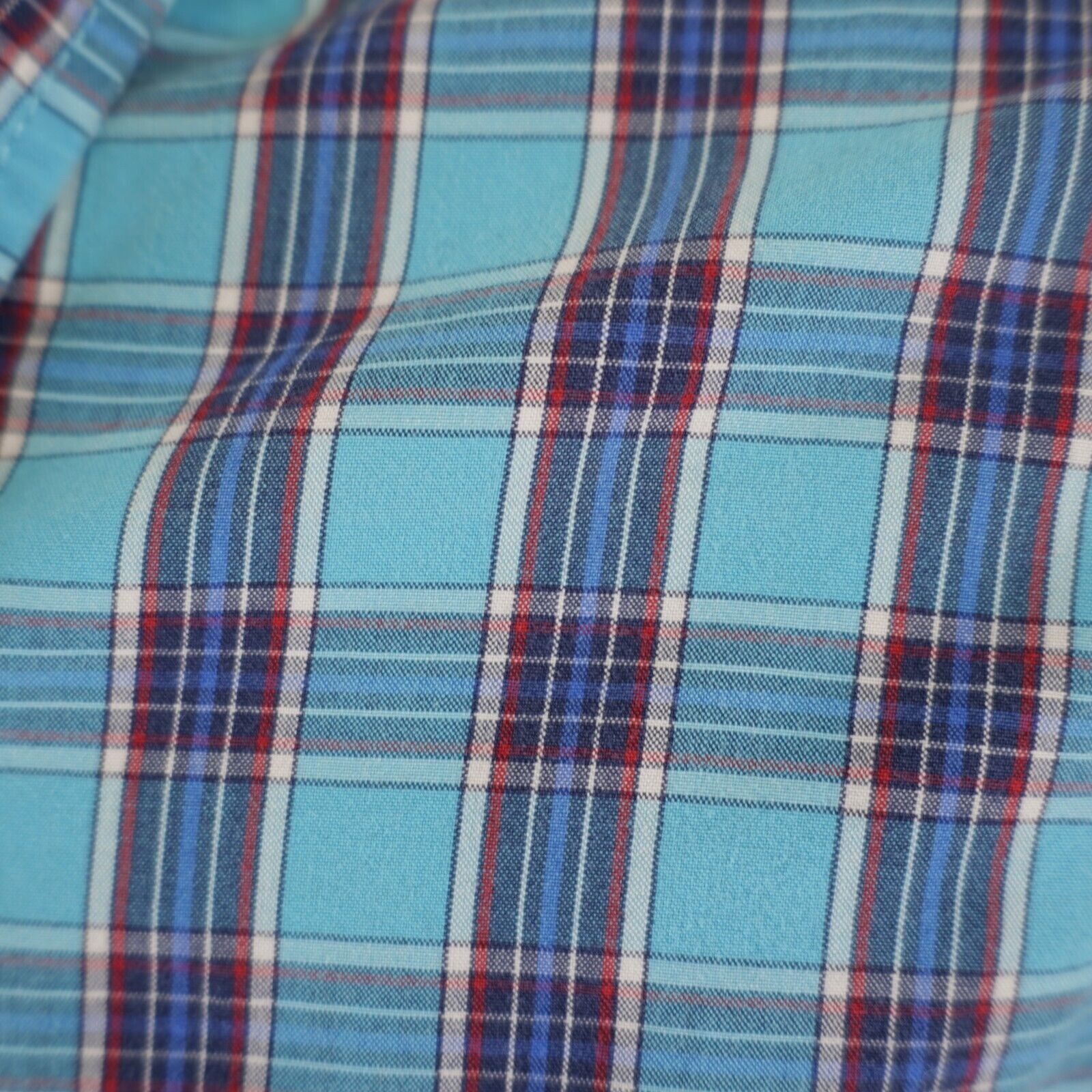Hollister Hollister Teal Blue Red Plaid XL Button Down Pocket Front Size US XL / EU 56 / 4 - 4 Thumbnail