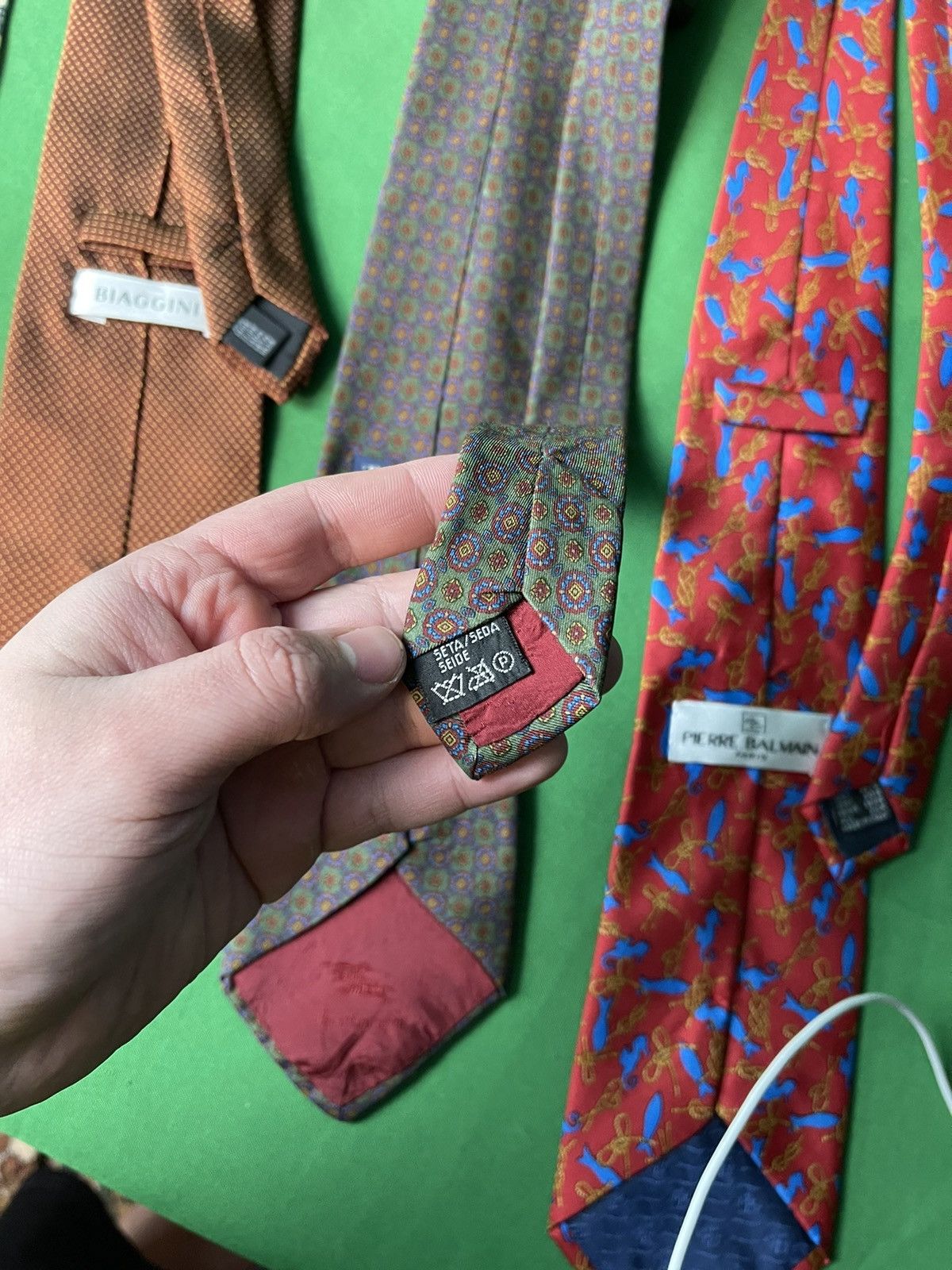 Kenzo × Vintage × Yves Saint Laurent lot of 5 vintage tie Burberrys, YSL, KENZO, made in Italy Size ONE SIZE - 12 Thumbnail