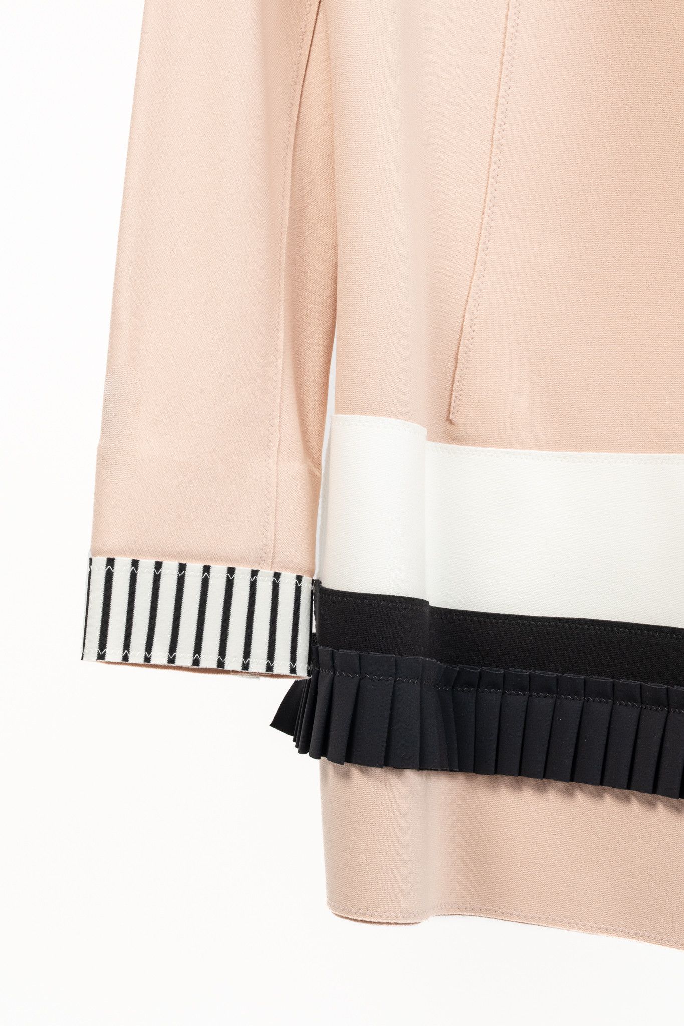 Marie Saint Pierre Marie Saint Pierre Peach Double-Jersey Stripe-Trim Blazer Size L / US 10 / IT 46 - 6 Thumbnail