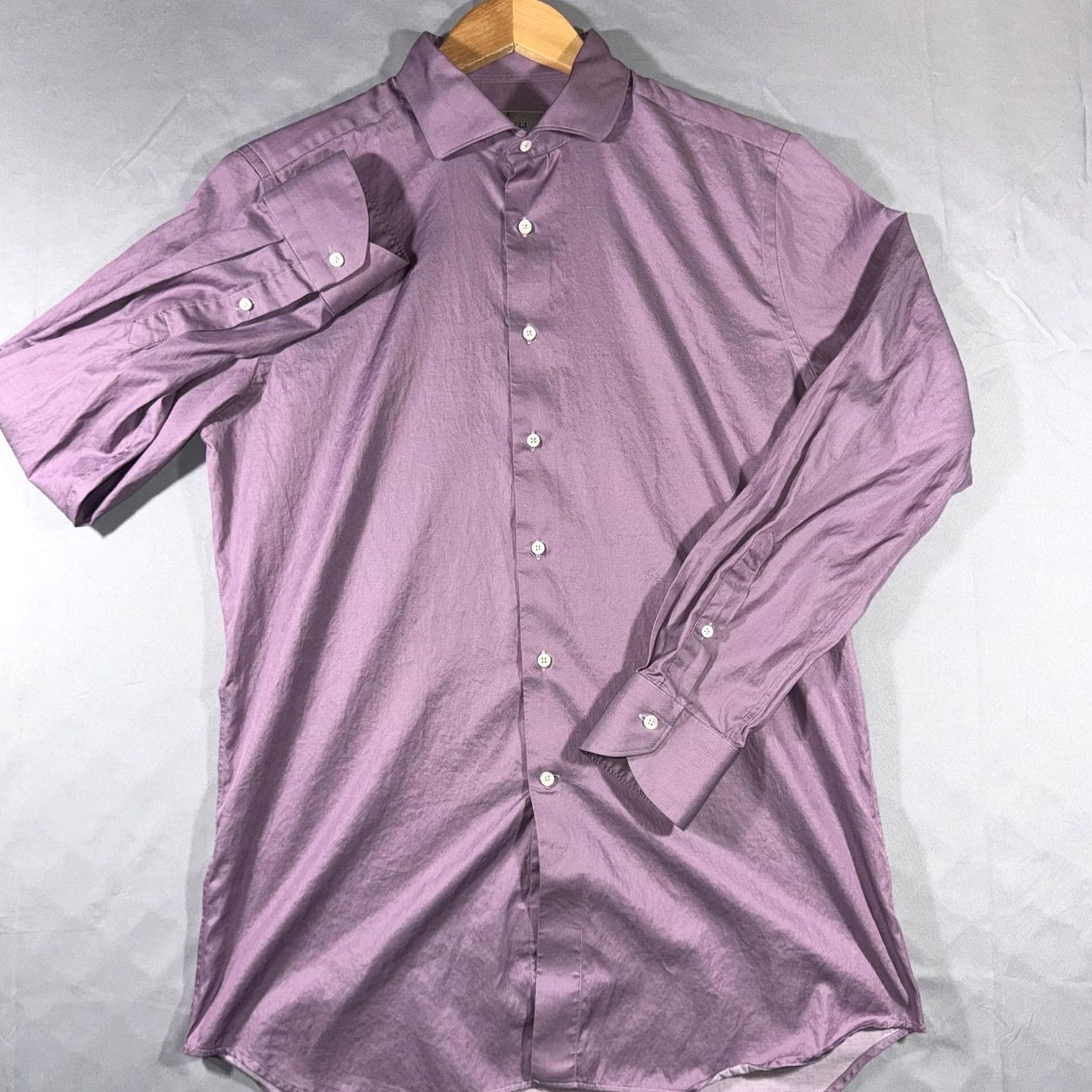 Canali Canali Dress Shirt Mens 16 41 Purple Impeccabile Wrinkle Resistant Made In Italy Size 42R - 2 Thumbnail