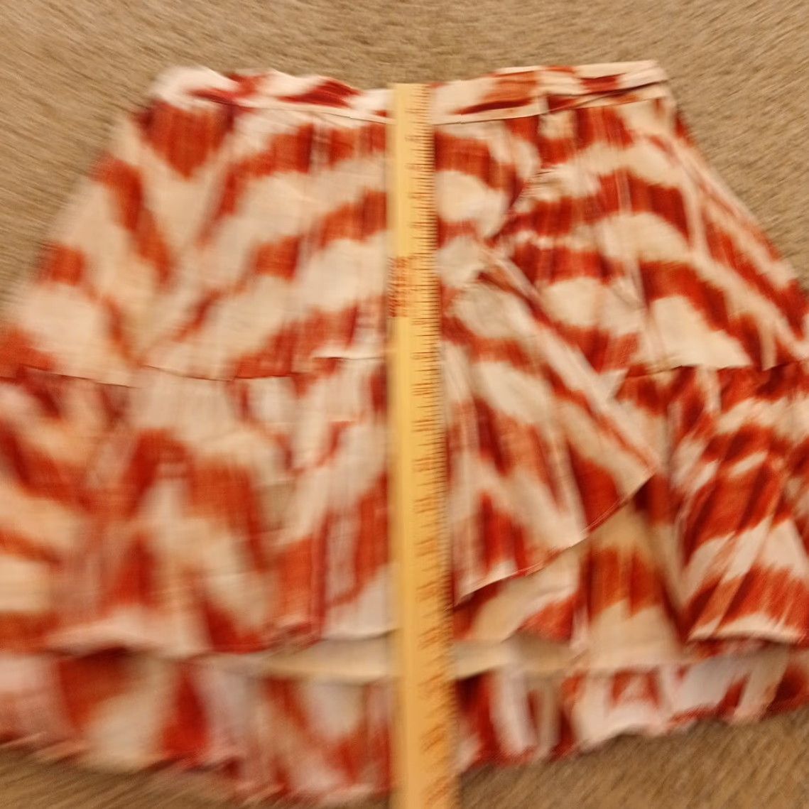 Banana Republic Banana Republic Skirt PXS Petites Short Red Geometric Flare Lined Belted Pull On Women Size 26" / US 2 / IT 38 - 4 Thumbnail