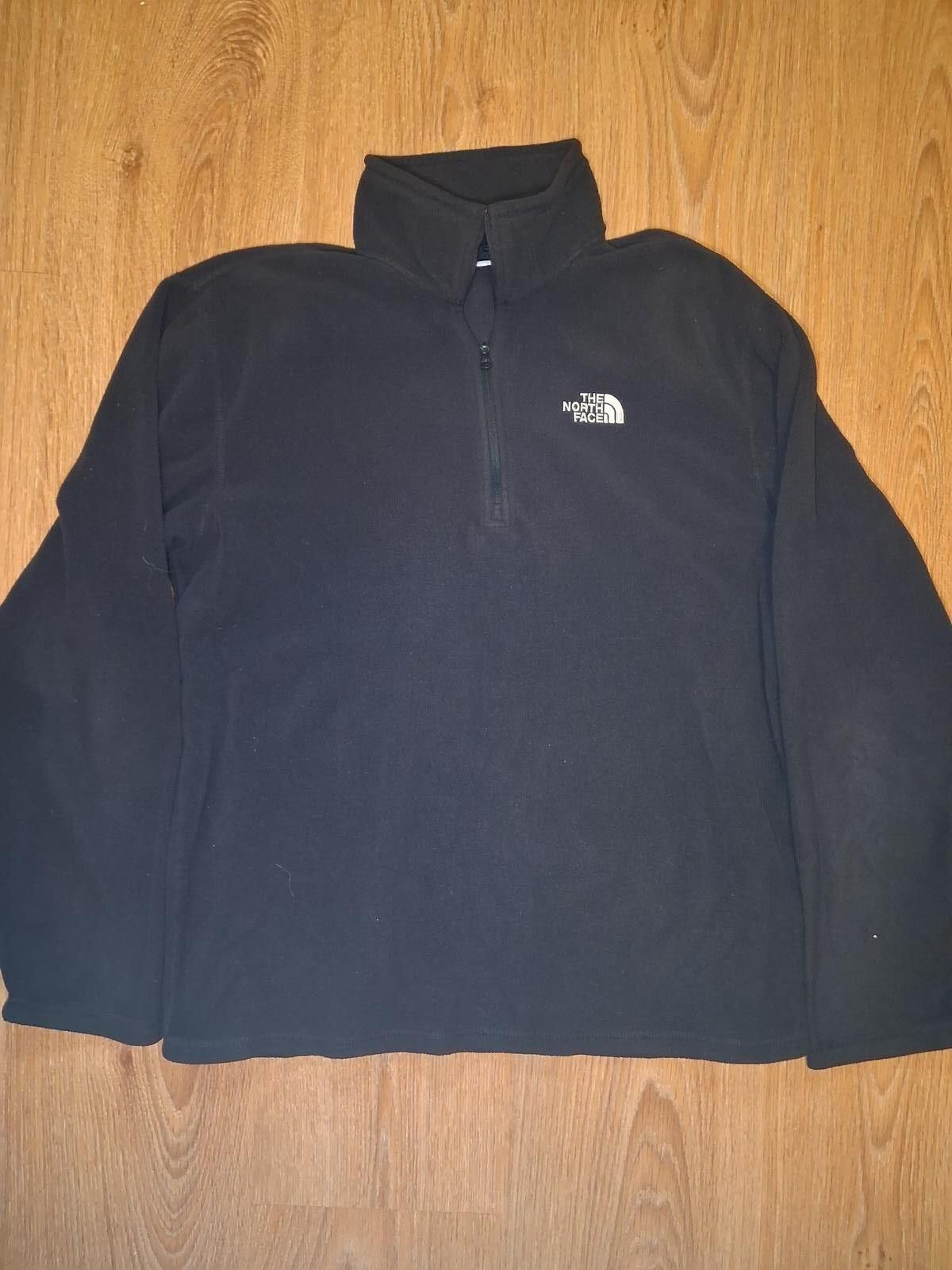 North Face Fleece Sweater Small Black Quarter Zip Polartec