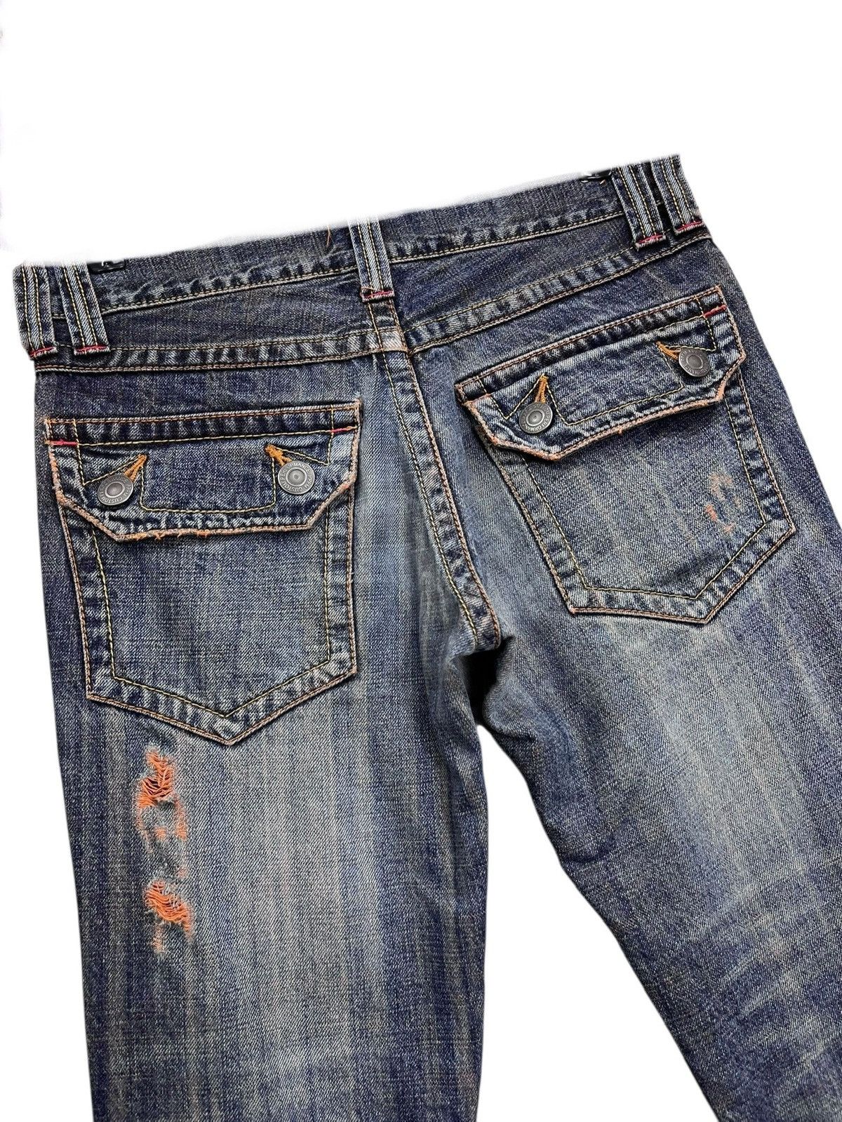PPFM FYE 🔥Vintage PPFM Punk Ripped Super Low Rise FLARE Denim Size US 29 - 8 Thumbnail