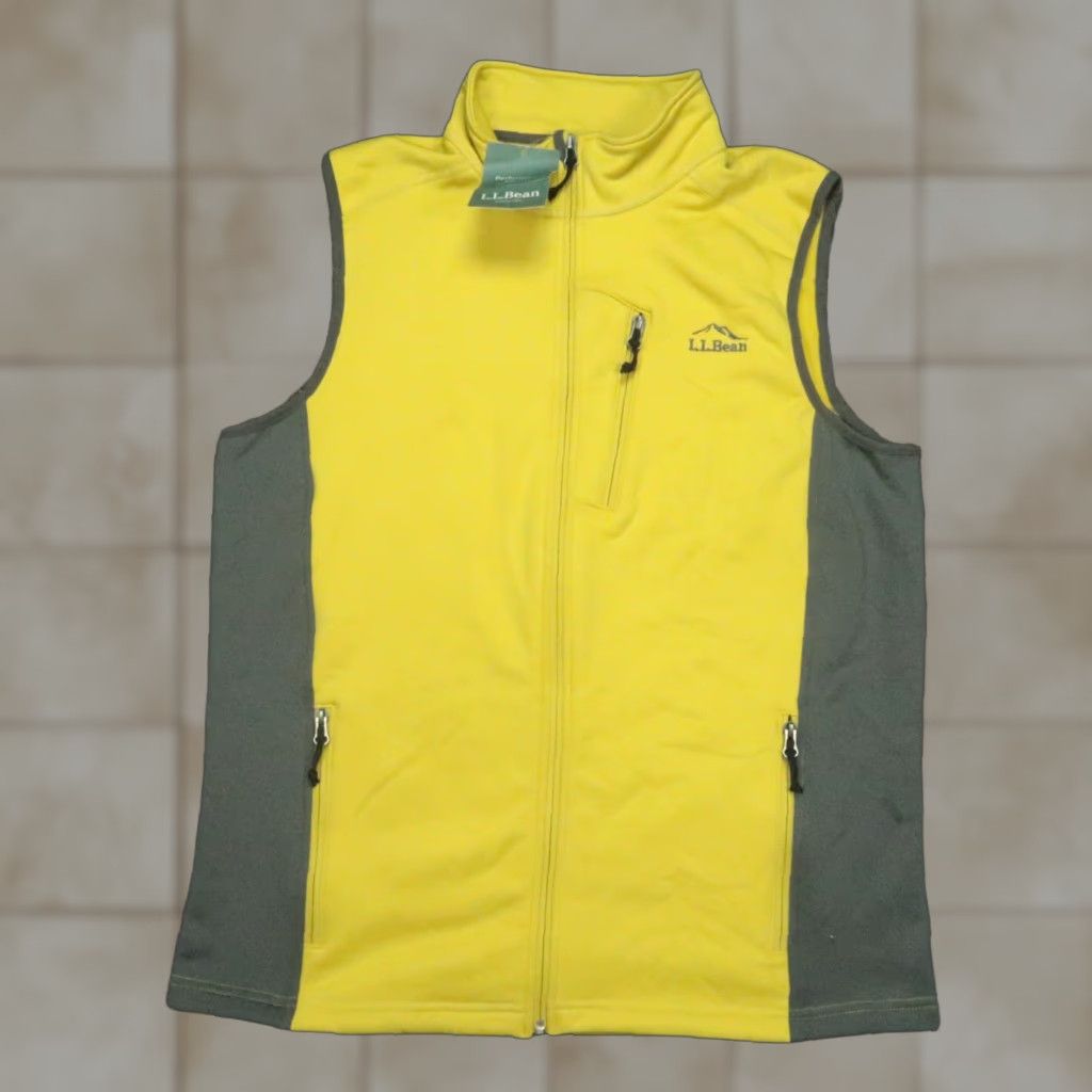 Vintage LL Bean Vest Men Large Tall Yellow Performance Fleece Full Zip Pockets NWT Size US L / EU 52-54 / 3 - 1 Thumbnail