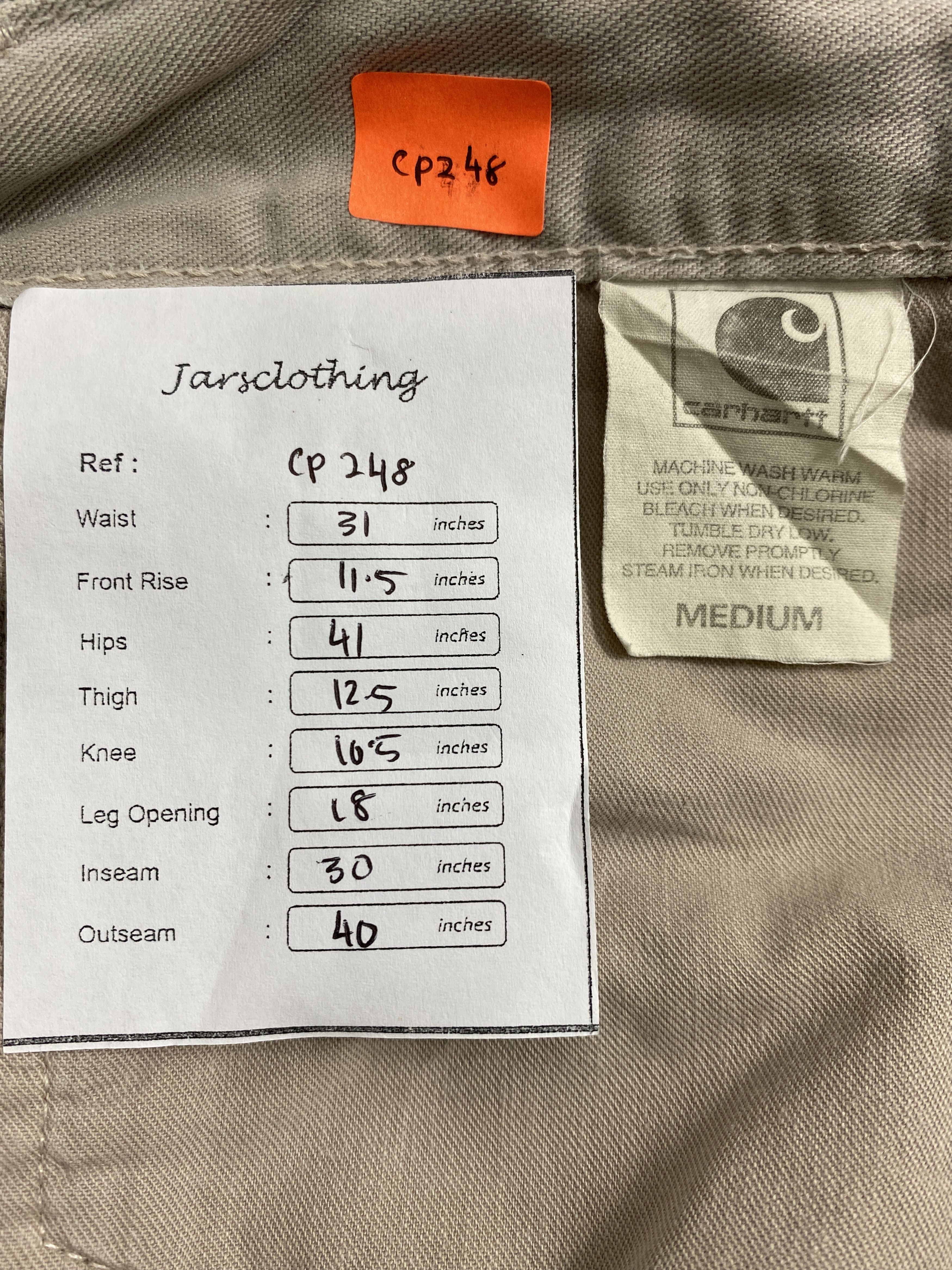 Carhartt Vintage Carhartt Tan Cargo Carpenter Pants -CP248 Size US 31 - 7 Thumbnail