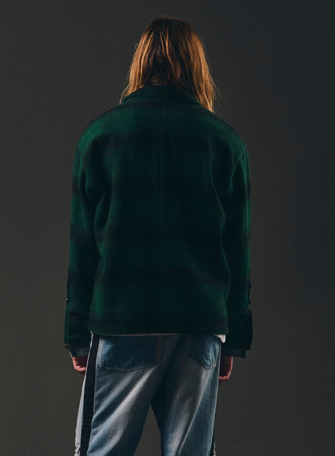 Greg Lauren $1200 Greg Lauren Green Plaid Shawl Collar Boxy Jacket Size US XL / EU 56 / 4 - 6 Thumbnail