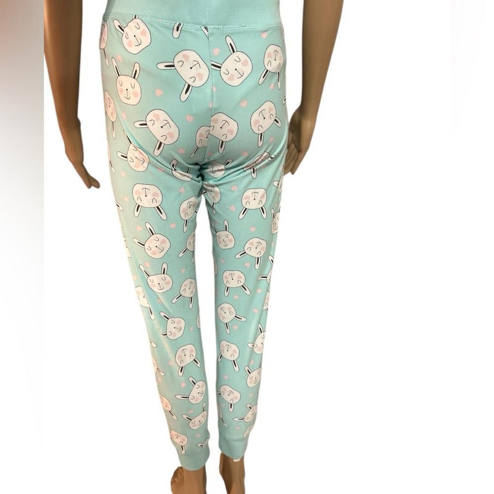 Designer Mint Green Pajama Pants with Bunny Print Size ONE SIZE - 5 Thumbnail