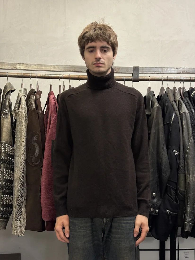 Designer × Vintage 2000s Dries Van Noten Brown Wool Turtleneck Size US M / EU 48-50 / 2 - 2 Thumbnail