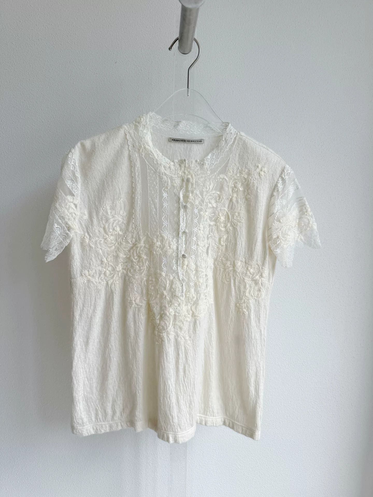 Ermanno Scervino Ermanno Scervino Floral Lace Short-Sleeve Size S / US 4 / IT 40 - 1 Thumbnail