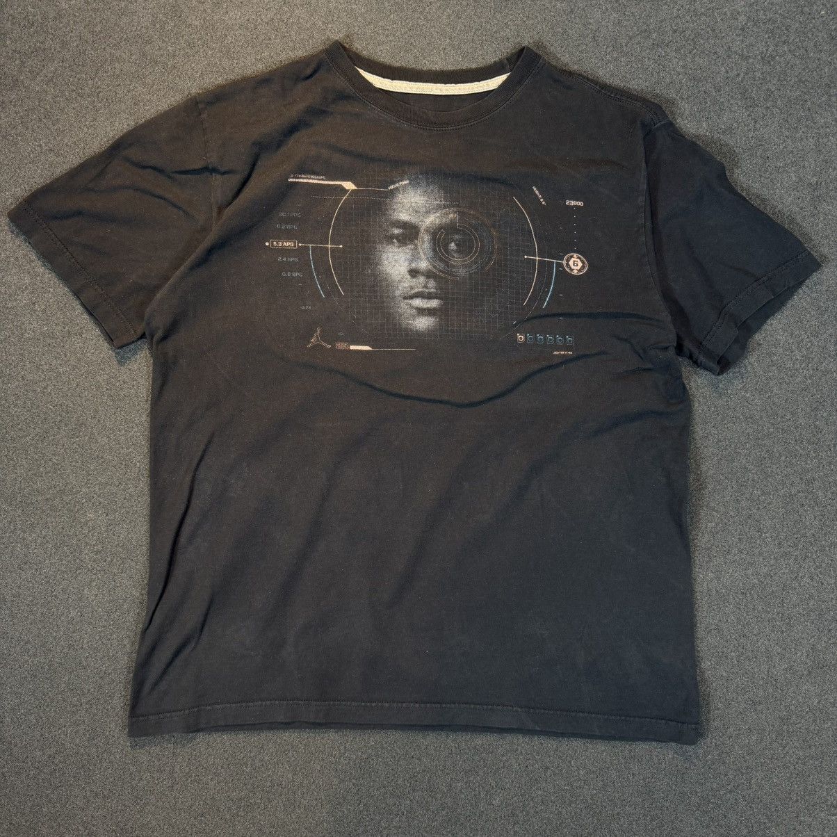Jordan Brand RARE Nike Jordan Face scanned Stat T Shirt 632306-010 Shirt Size US L / EU 52-54 / 3 - 1 Thumbnail