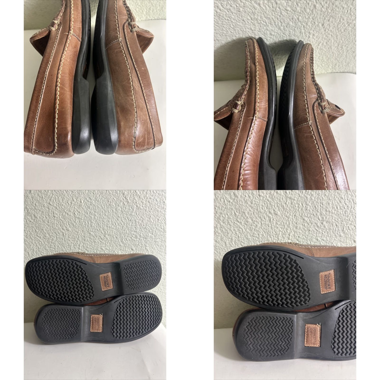 Johnston & Murphy Johnston & Murphy Loafers Woven Leather Slip On Brown Mens Size 9.5 M Comfort Square Toe Size US 10 / EU 43 - 10 Thumbnail