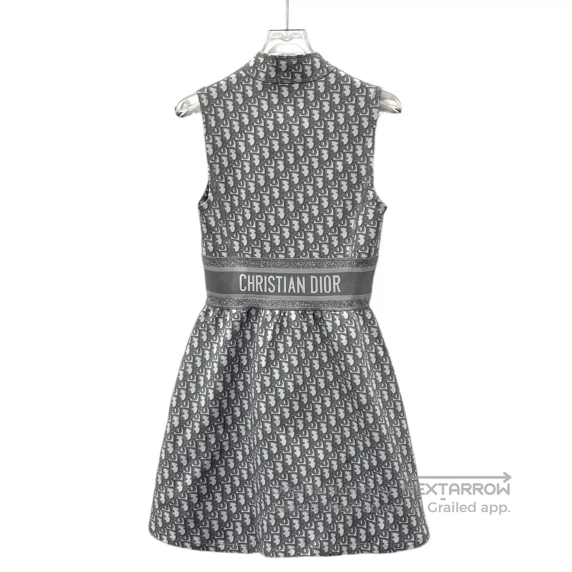 Dior gray logo sleeveless half-zip dress. Size M / US 6-8 / IT 42-44 - 2 Thumbnail