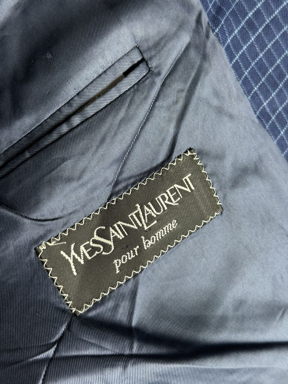 Yves Saint Laurent Yves Saint Laurent Vintage Mens Blue Coat Blazer Jacket Size 54R - 16 Thumbnail