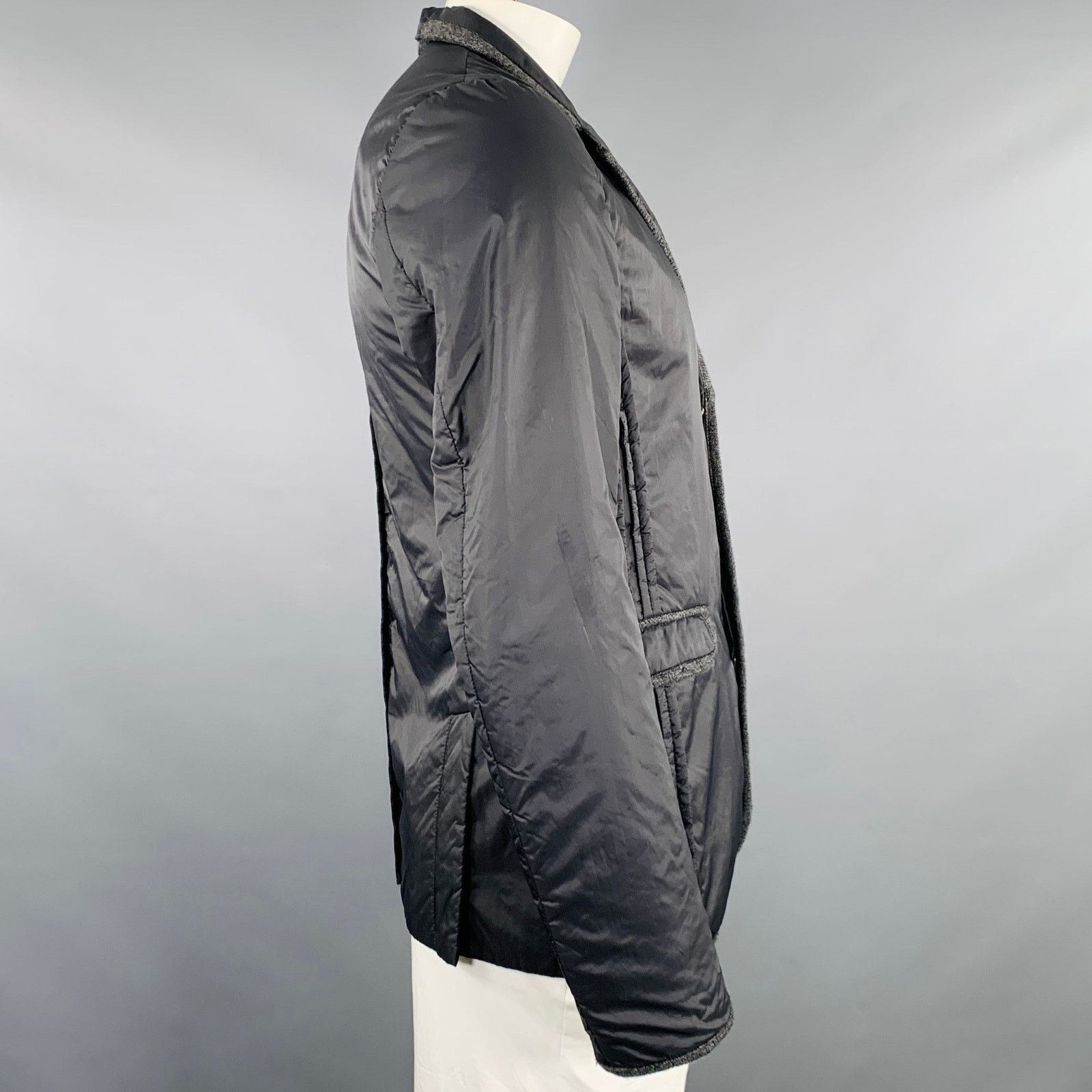 Undercover Size XL Black Grey Contrast Trim Nylon Blazer Jacket Size 46R - 3 Thumbnail