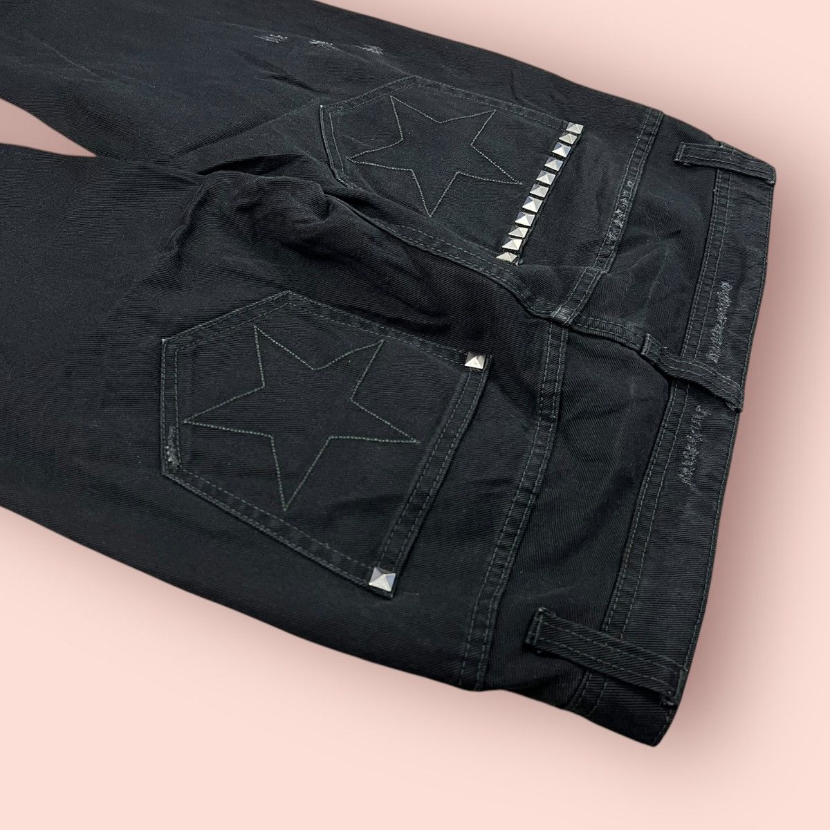 Hysteric Glamour × If Six Was Nine × Japanese Brand VINTAGE WWL DISTRESSED STUDDED BLACK JEANS JAPAN Size 30" / US 8 / IT 44 - 13 Thumbnail