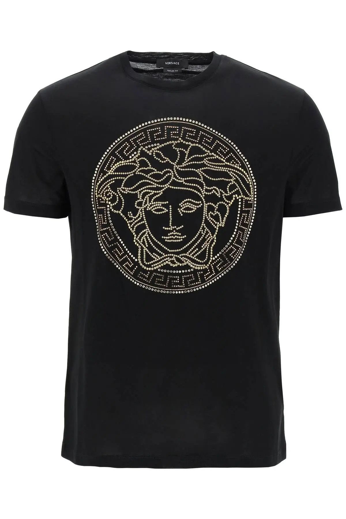 image of Versace O1S22I1N0124 Medusa-Studded Taylor T-Shirt In Black, Men's (Size XL)