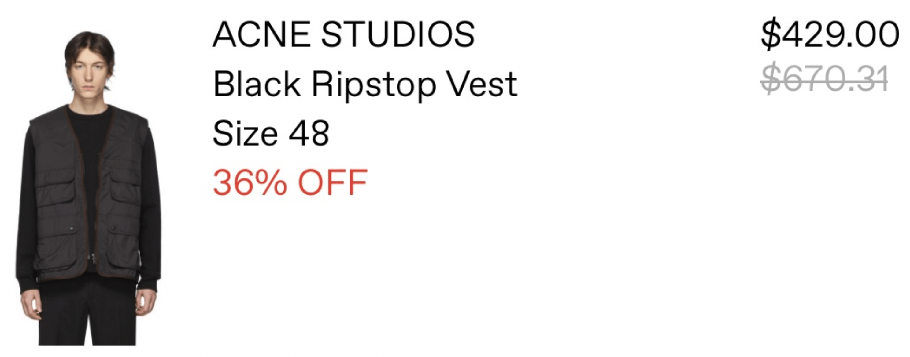 Acne Studios Black Ripstop Vest Size US M / EU 48-50 / 2 - 5 Thumbnail