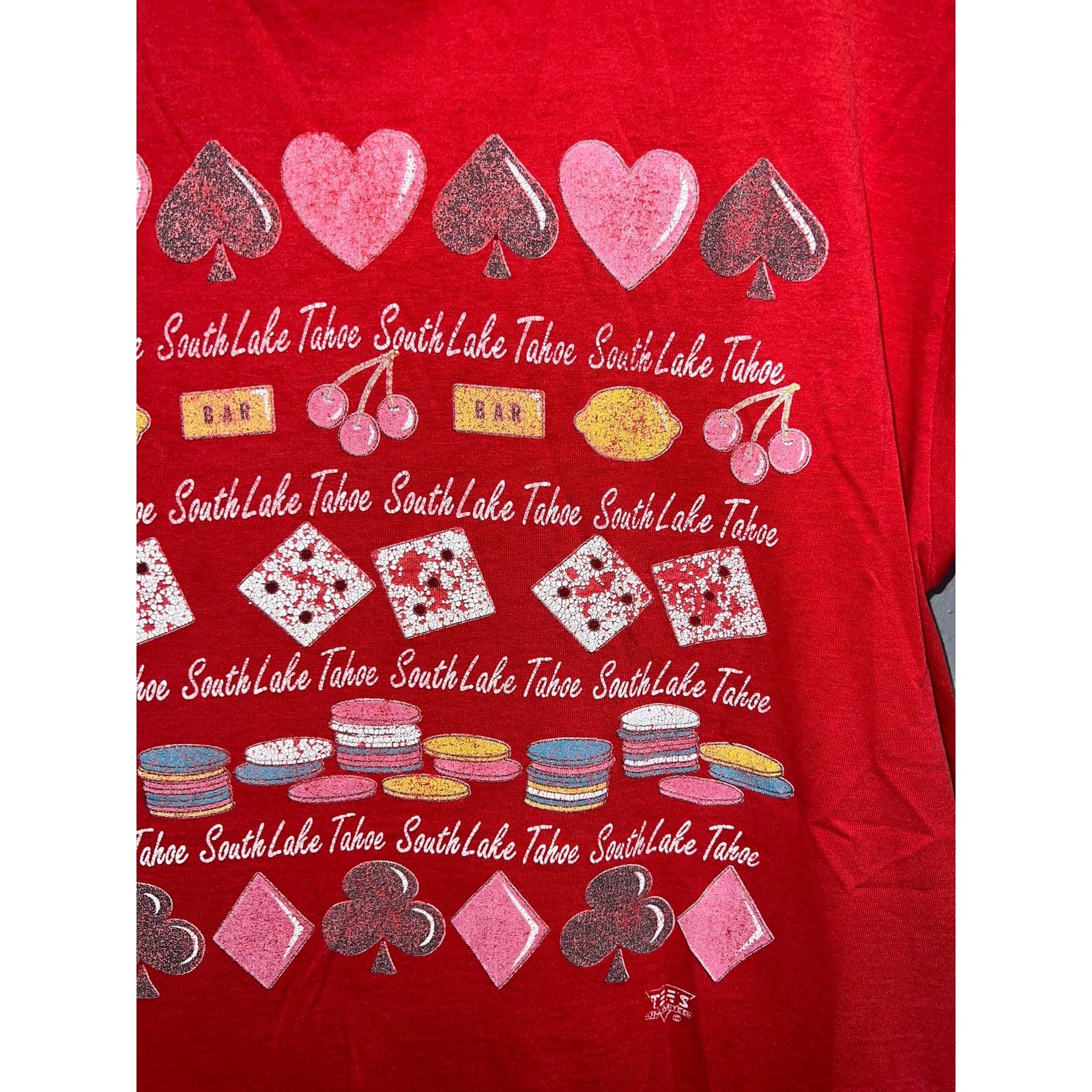 Vintage Vintage South Lake Tahoe Shirt Casino Heart Spade Tee 90s L Size US L / EU 52-54 / 3 - 3 Thumbnail