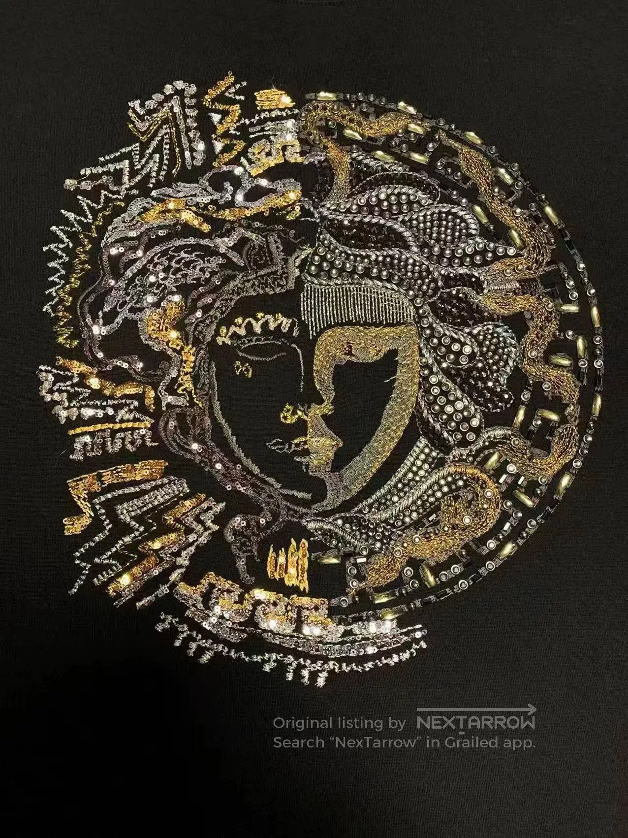 Japanese Brand Versace Men's Medusa Embroidered T-shirt. Size US M / EU 48-50 / 2 - 4 Thumbnail