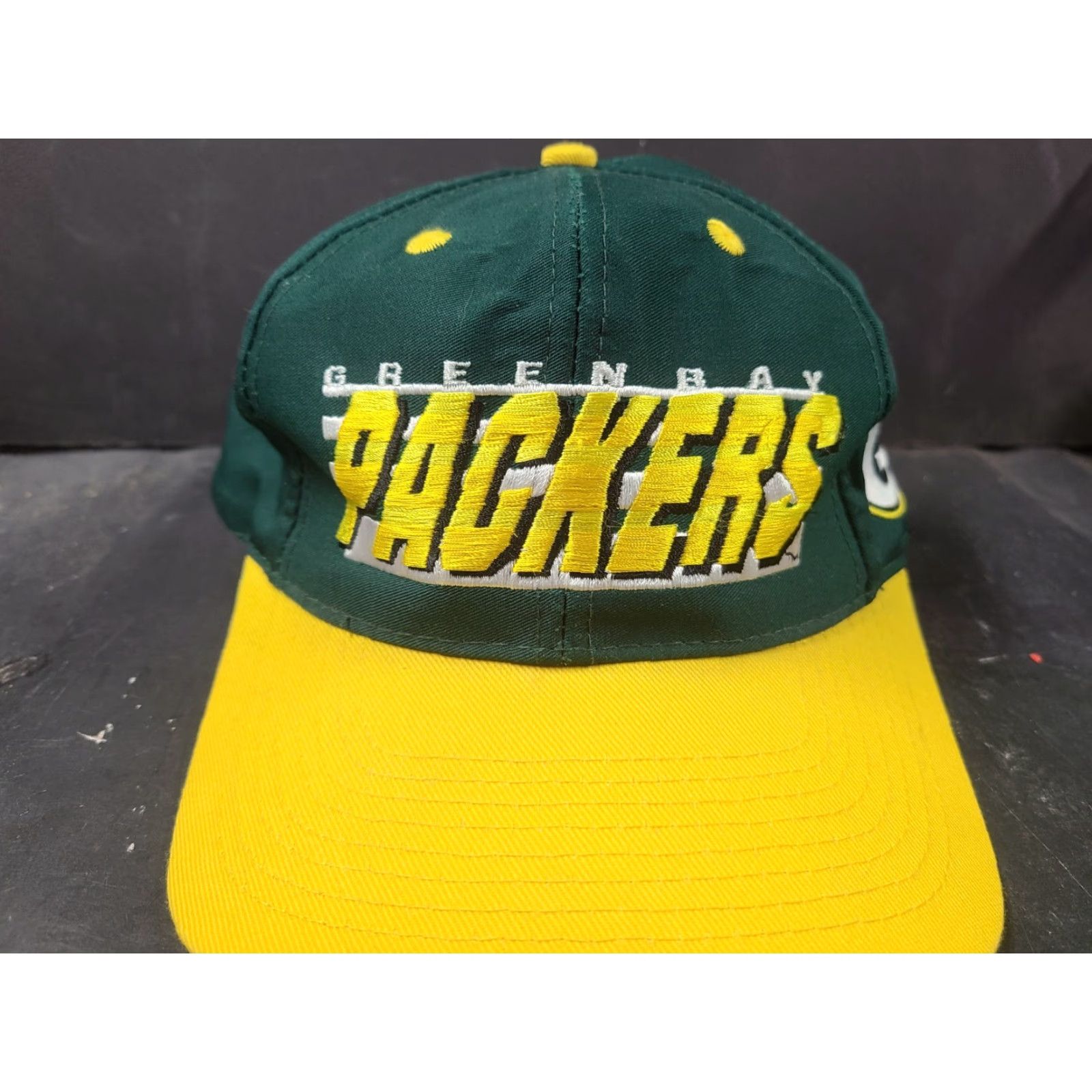 Logo Athletic VINTAGE Green Bay Packers Logo Athletic 90s Snapback Hat Cap Men One Size Green Adjustable Breathable Lightweight Stadium Casual Workwear WW2 Size ONE SIZE - 2 Thumbnail