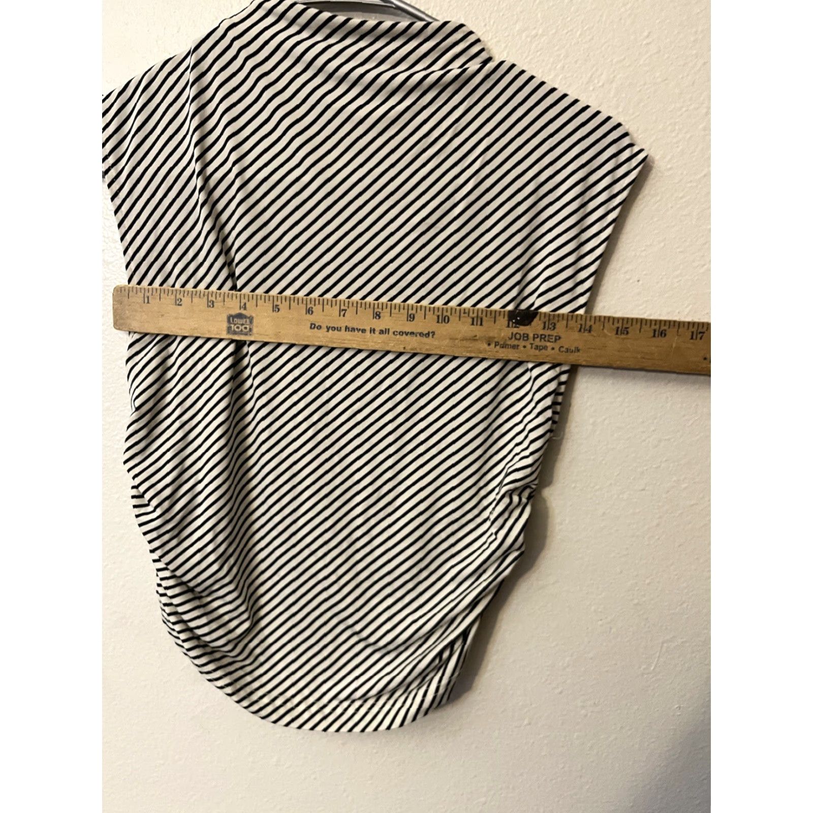 H&M H&M Top Cropped Stripe White Black Sz M Women Turtleneck Mock Shirt Adjustable Size M / US 6-8 / IT 42-44 - 4 Thumbnail