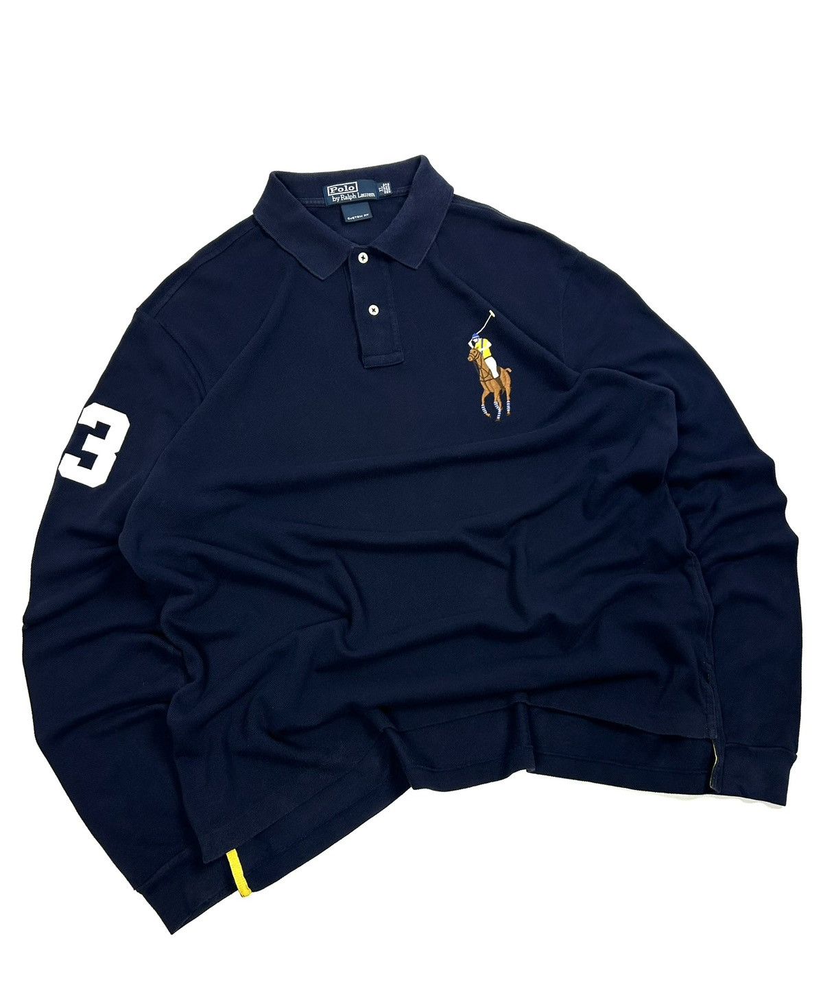 Polo Ralph Lauren Vintage Ralph Lauren Polo #3 Rugby Long Sleeve Shirt Navy XL Size US XL / EU 56 / 4 - 2 Thumbnail