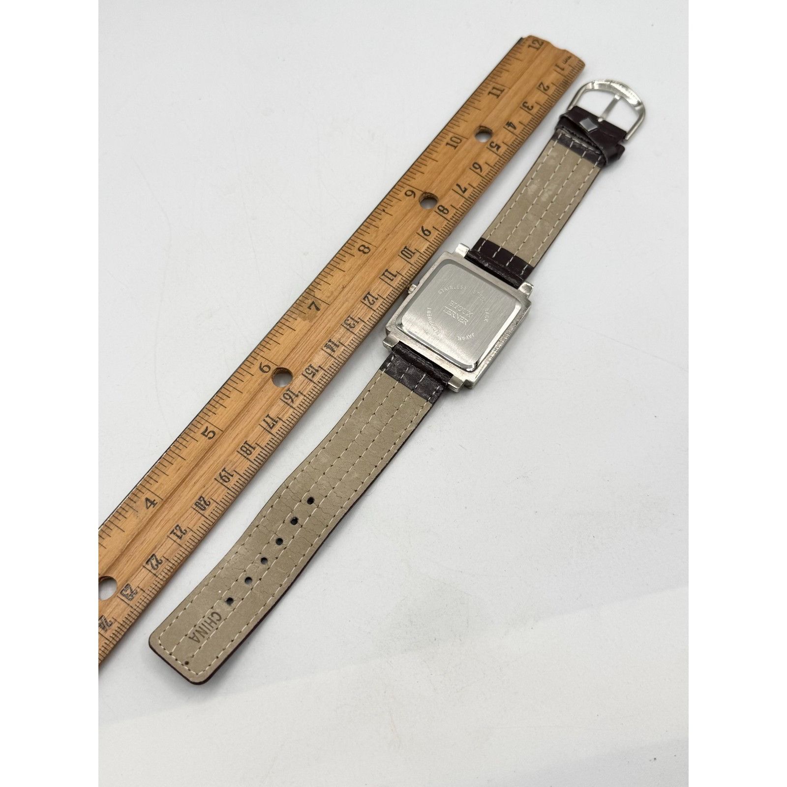 Other Bijoux Terner Watch Rectangular Face Silver Toned Brown Band Size ONE SIZE - 4 Thumbnail