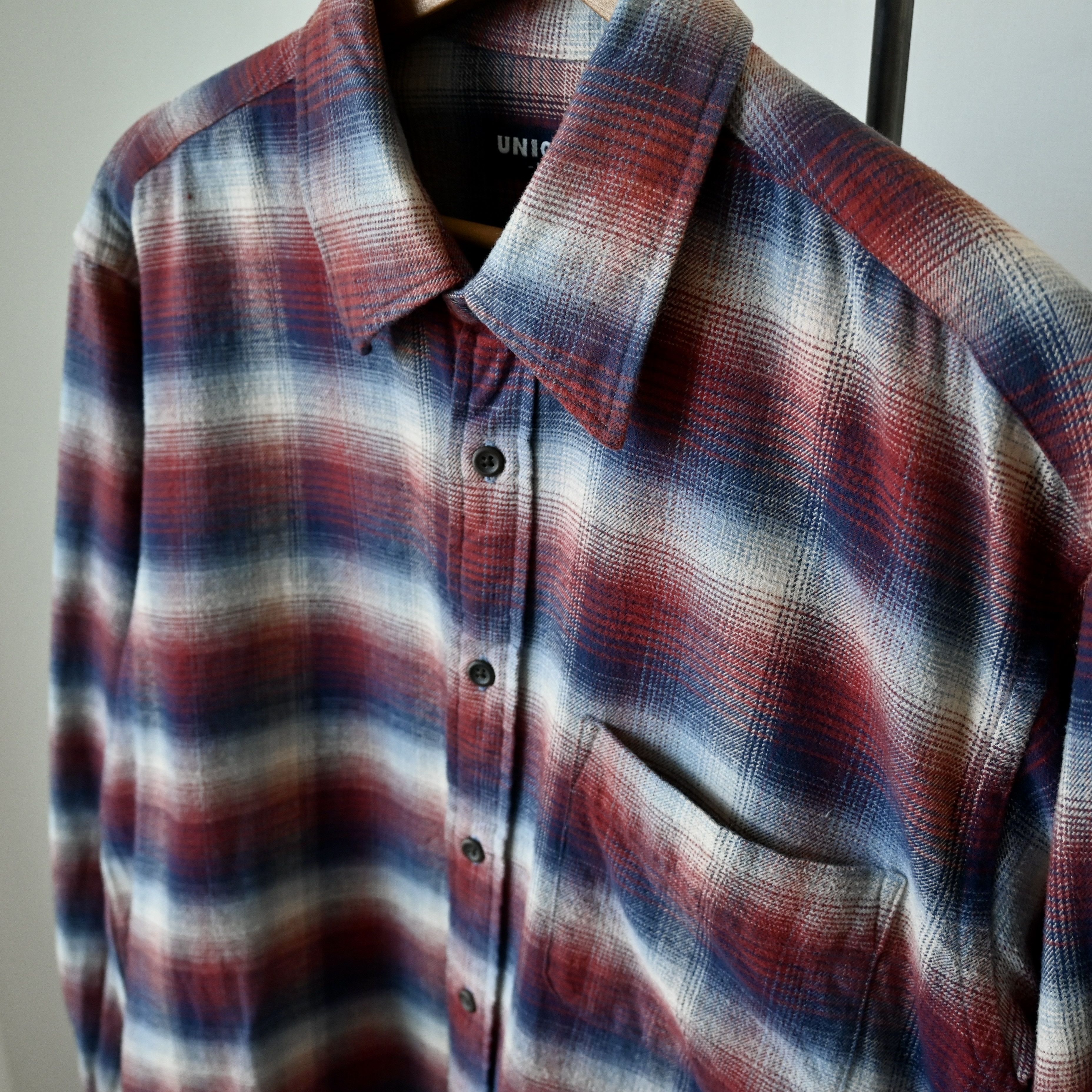 Uniqlo VTG 1990s UNIQLO ombre/shadow plaid cotton flannel shirt, M Size US M / EU 48-50 / 2 - 6 Thumbnail