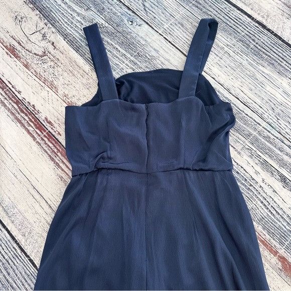 Other Taylor Navy Satin Ruched-Side Slip Dress Size XS / US 0-2 / IT 36-38 - 6 Thumbnail