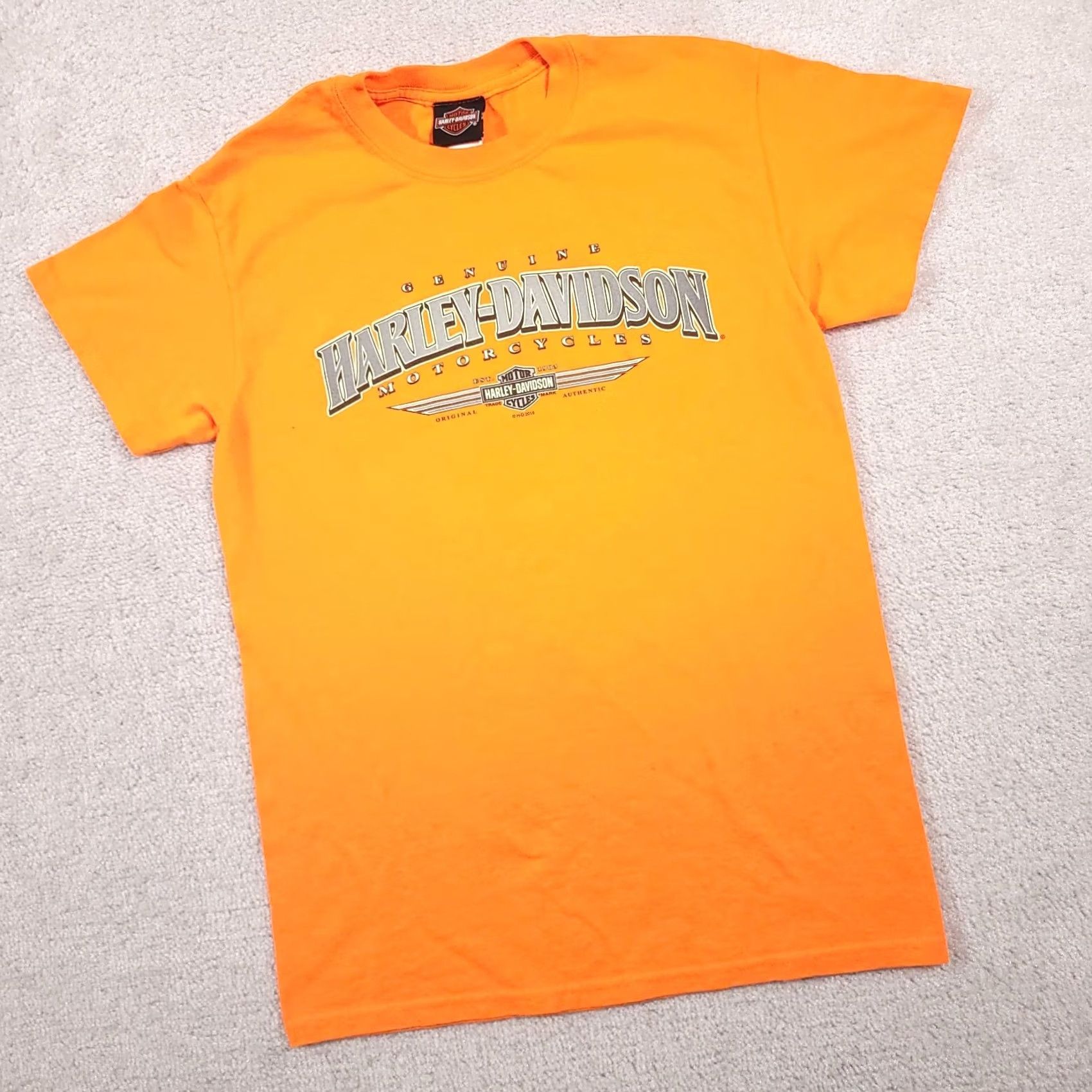 Harley Davidson Harley-Davidson Shirt Mens Small Orange Short Sleeve Motorcycle Logo Crew Neck T-Shirt Size US S / EU 44-46 / 1 - 2 Thumbnail