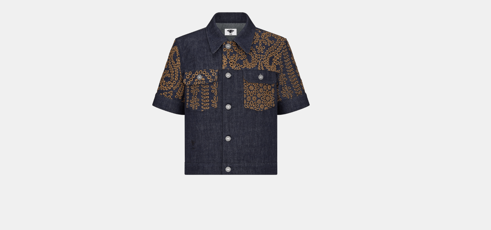 o1w1db10624 Short Sleeved Jacket in Deep Blue & Gold