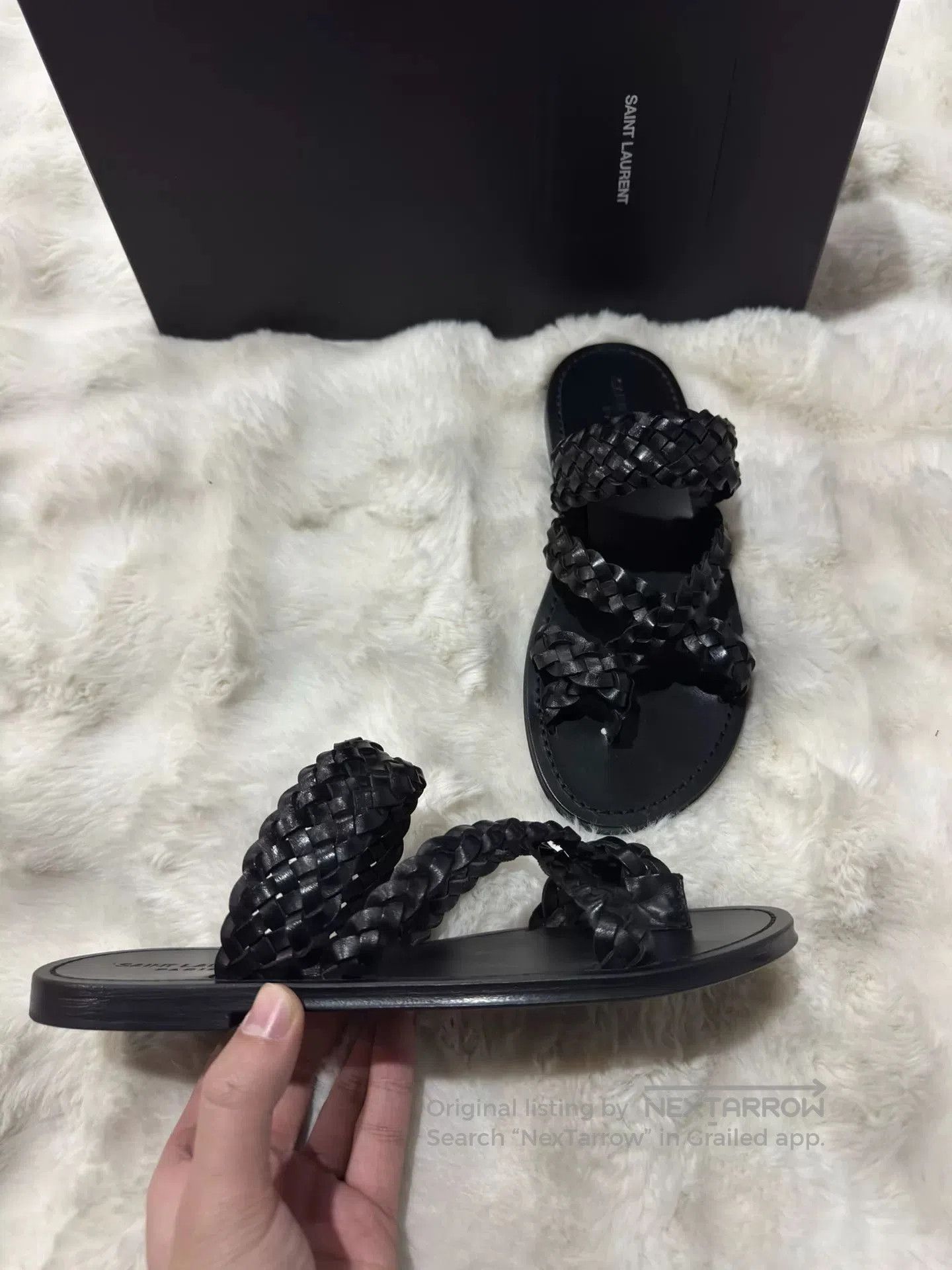 Saint Laurent Paris Saint Laurent Woven Slipper Sandals. Size US 7 / EU 40 - 4 Thumbnail