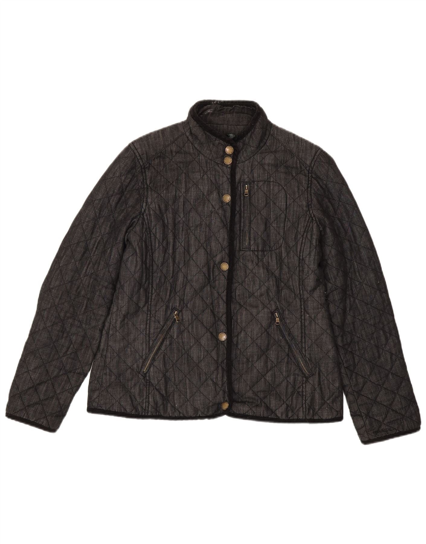 Ralph Lauren Womens Quilted Jacket UK 16 Large Grey Cotton Size M / US 6-8 / IT 42-44 - 1 Thumbnail