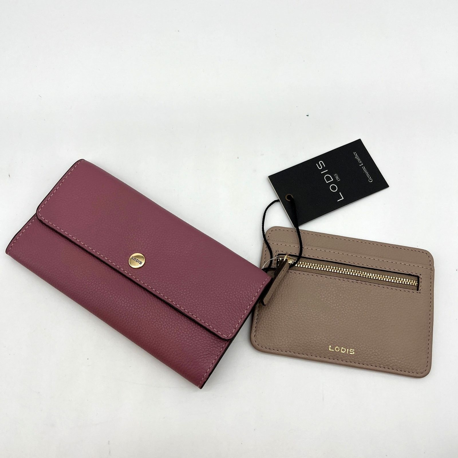 Other LODIS Texas Leather 2-Piece Wallet Set Pink & Brown Size ONE SIZE - 2 Thumbnail