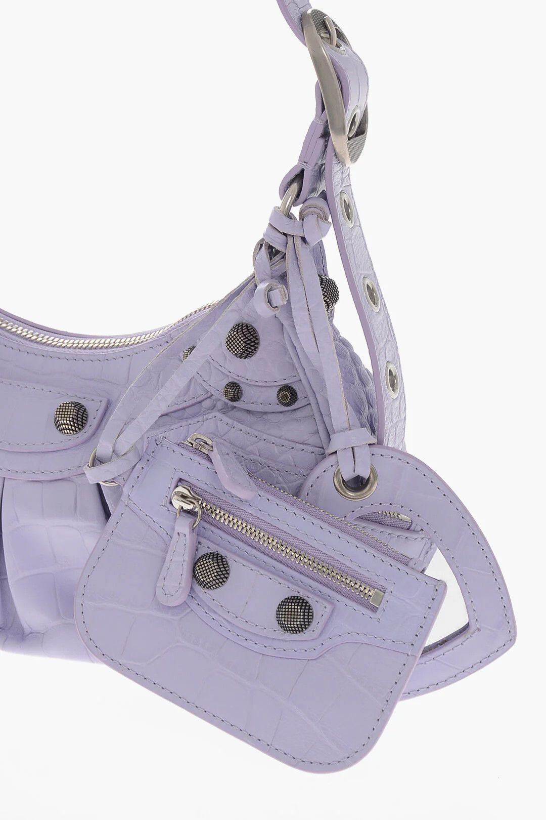 Balenciaga og1mm0326 Size: OS / Crocodile-Effect Leather Shoulder Bag Size ONE SIZE - 4 Thumbnail