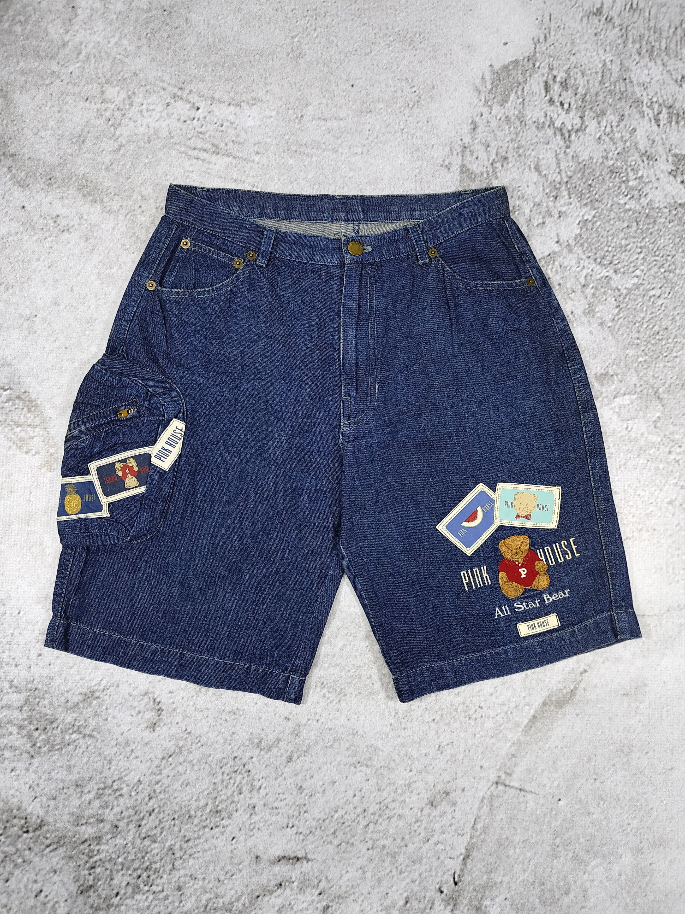 Pink House 00s Pink House- Pacth & Teddy Bear Embroidered Utility Denim Size 29" - 1 Thumbnail