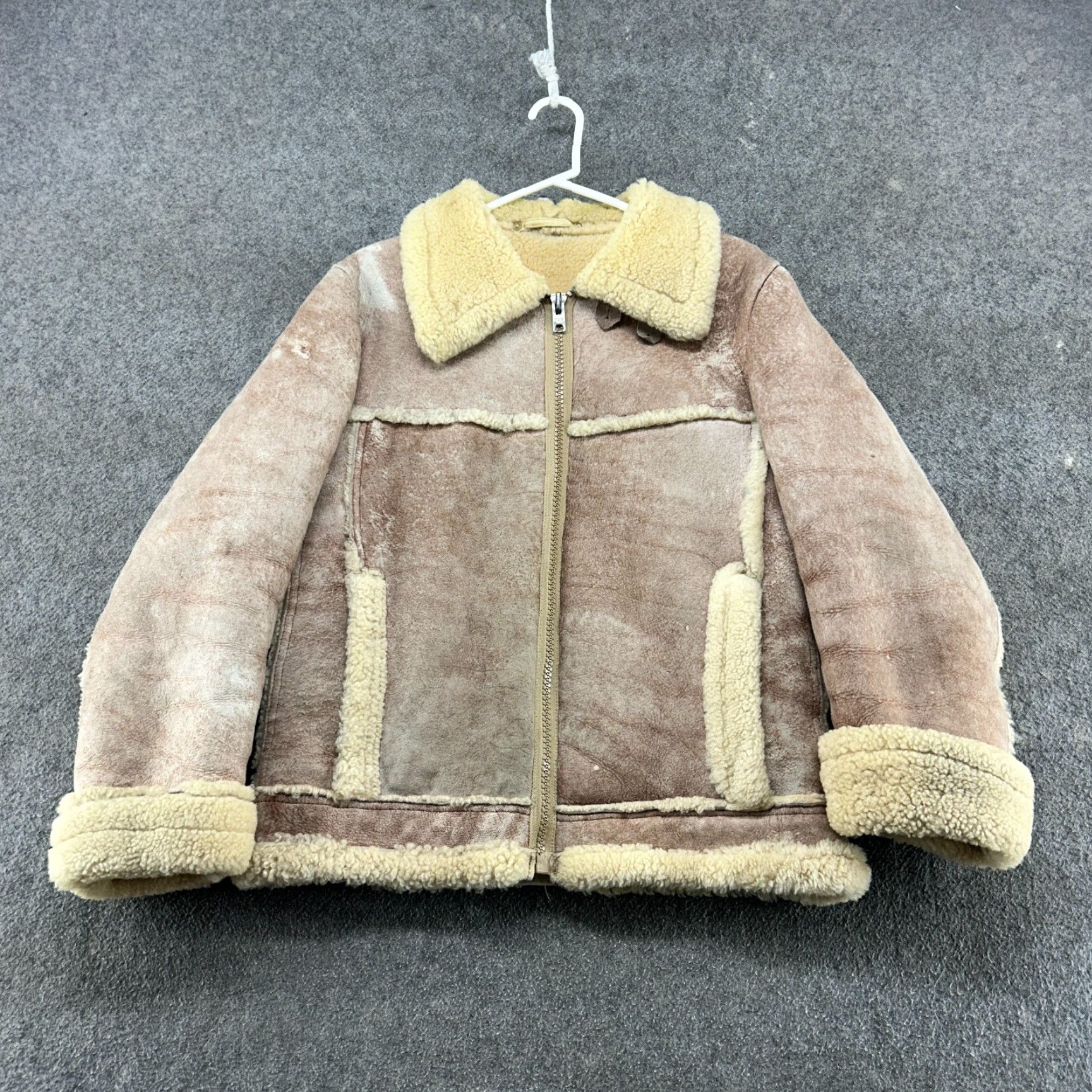 Vintage VINTAGE Cockpit B-3 Bomber Jacket Mens 40 Brown Tan Leather Shearling 90s USA Dark Brown Vintage Mens Jacket Size US XXS / EU 40 - 3 Thumbnail
