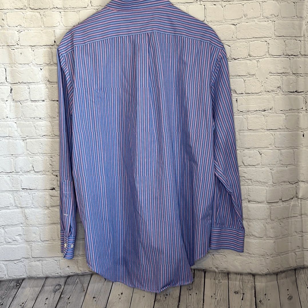 Ralph Lauren Lauren Ralph Lauren Dress Shirt Men 16.5 Striped Long Sleeve Blue Red White Multicolor Shirt Size 46R - 5 Thumbnail