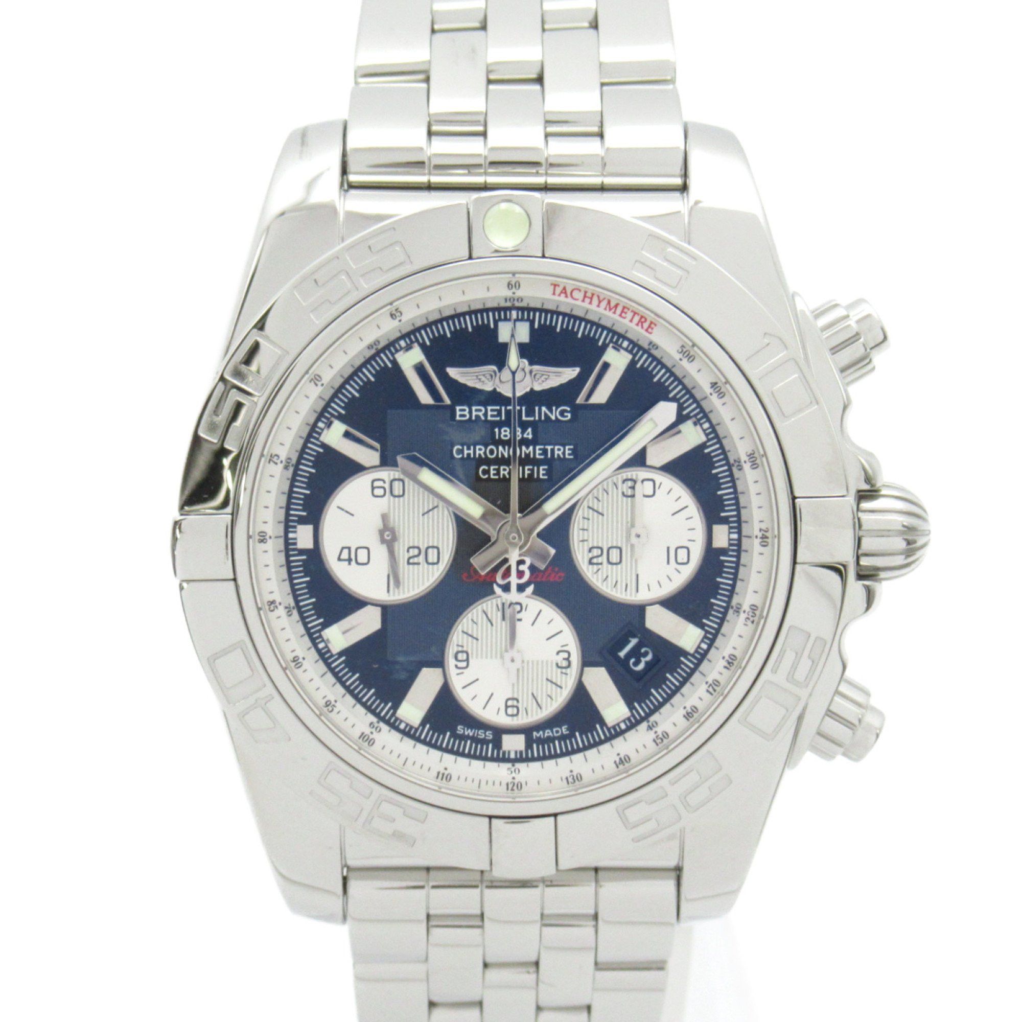image of Breitling Chronomat Wrist Watch Watch Wrist Watch Ab0110 Mechanical Automatic Black Stainless Steel
