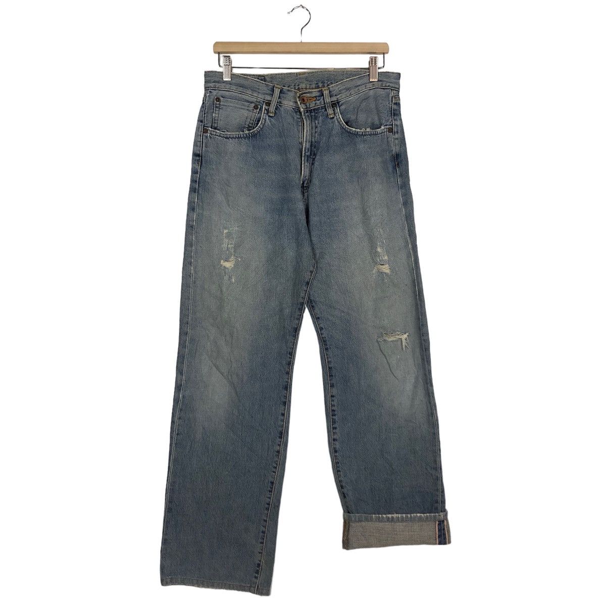 Edwin 🔥90’s VINTAGE SELVEDGES DENIM JEANS EDWIN 505X JAPAN Size US 30 / EU 46 - 9 Thumbnail