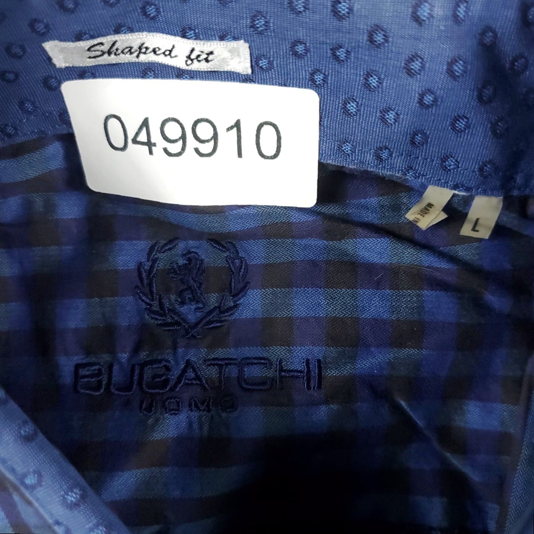 BUGATCHI Bugatchi Shirt Mens Large Blue Check Shaped Fit Button Up Long Sleeve Size US L / EU 52-54 / 3 - 7 Thumbnail