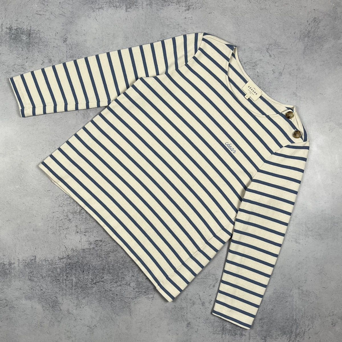 Sezane Ladies Sezane Colette Mariniere stripped long sleeve top Size S / US 4 / IT 40 - 1 Thumbnail